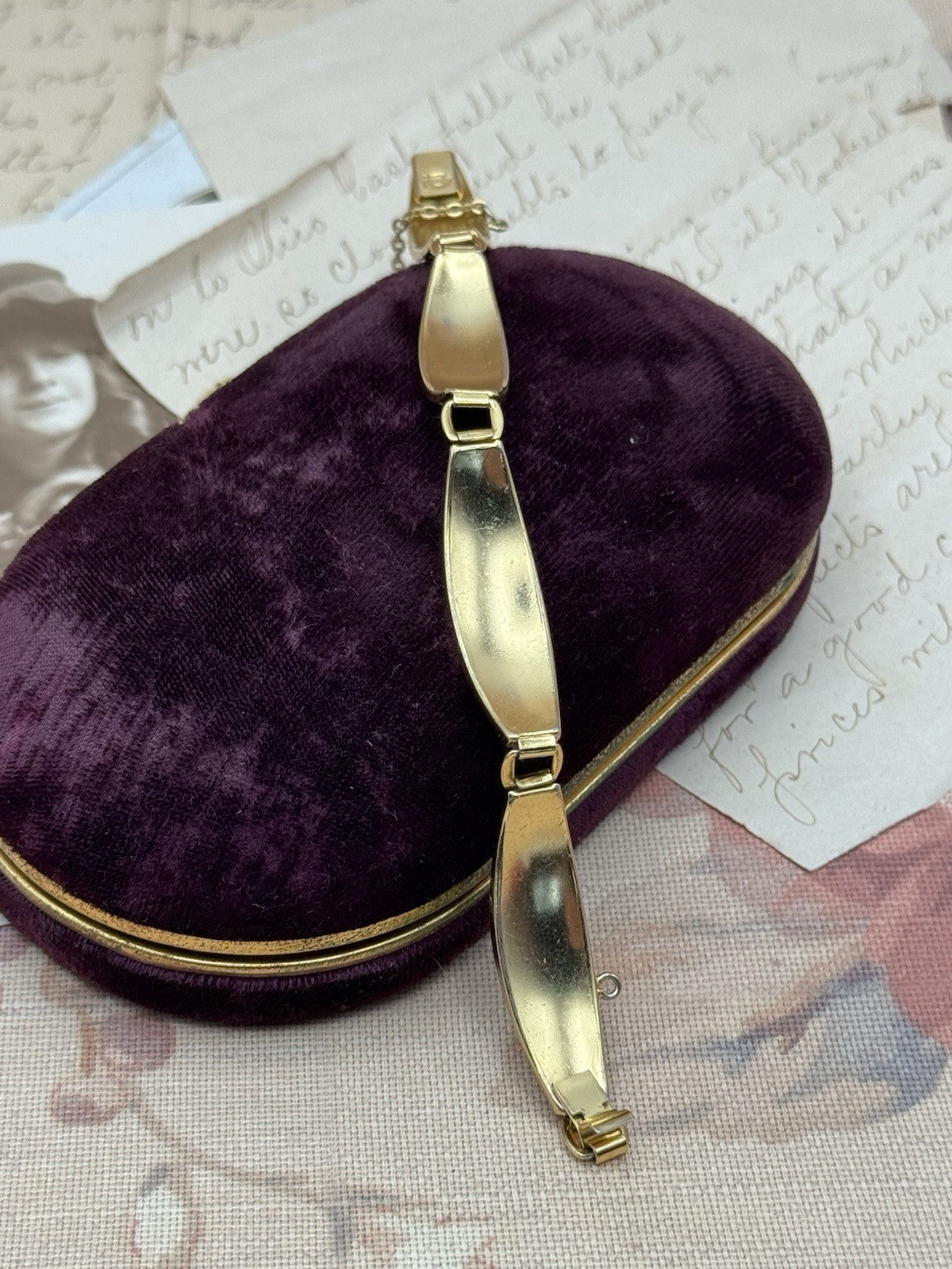Vintage Damascene Bracelet Spanish Style 6.75”l ESTATE FIND
