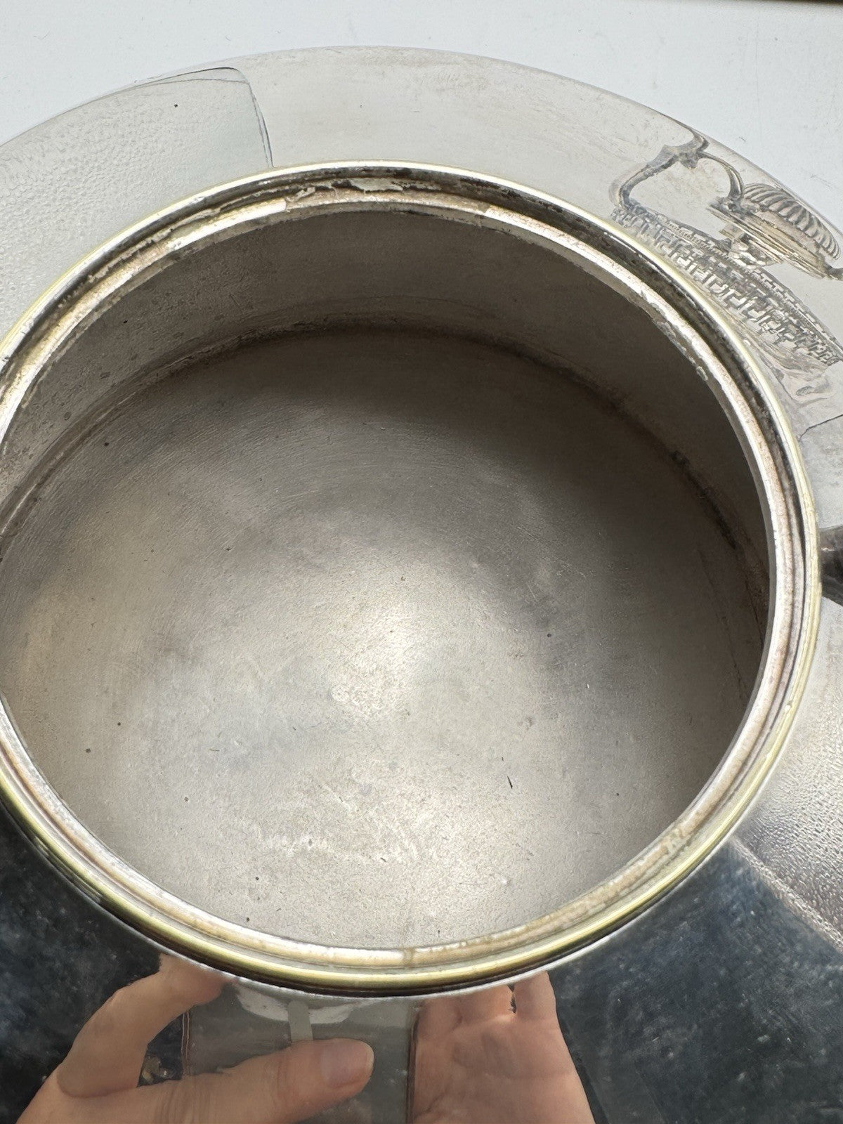 Edwardian Silverplate Teapot on Stand with Burner – Greek Key Design