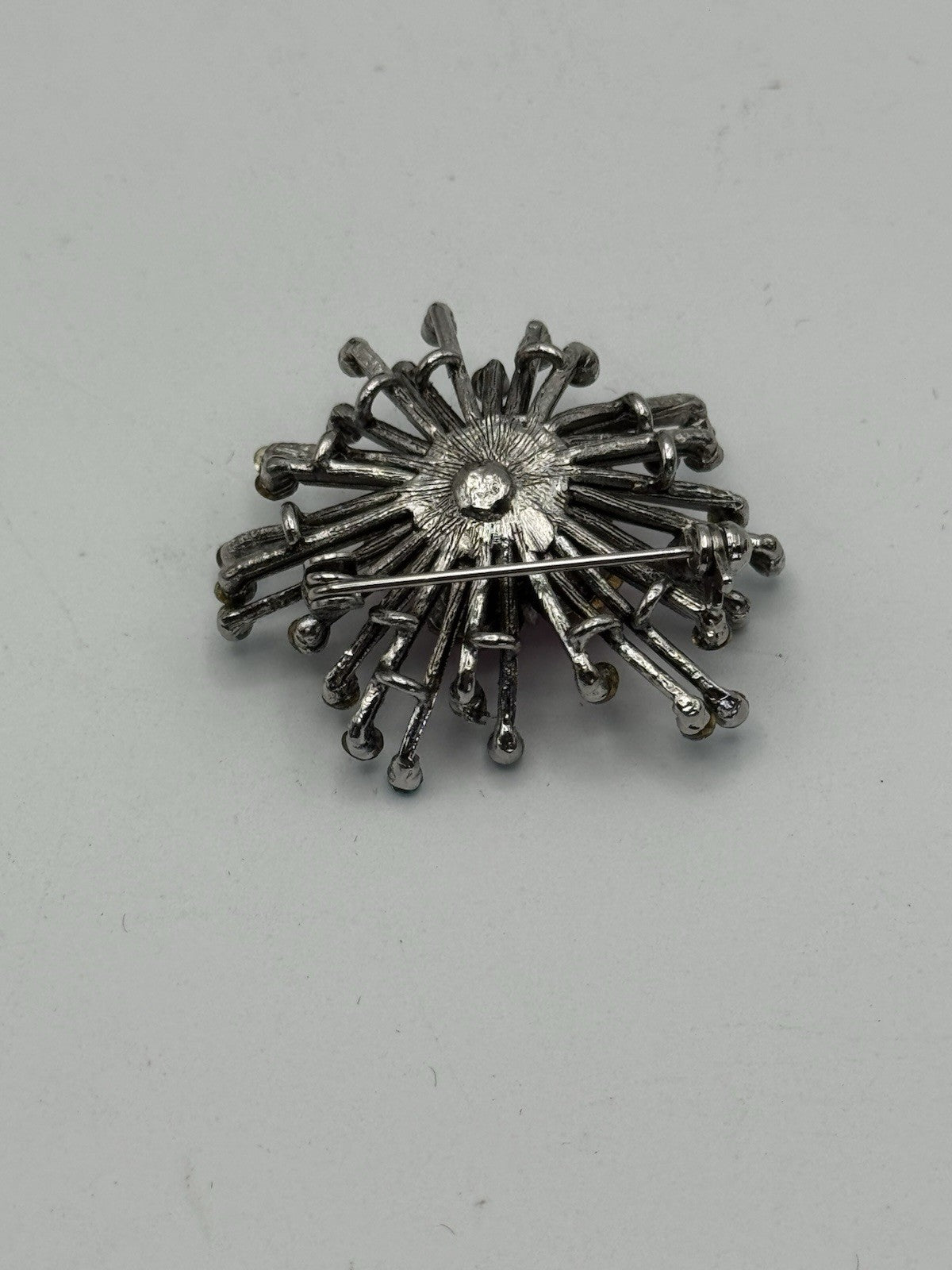 Vintage Sputnik Style Brooch Pink Ice Blue 1.46”