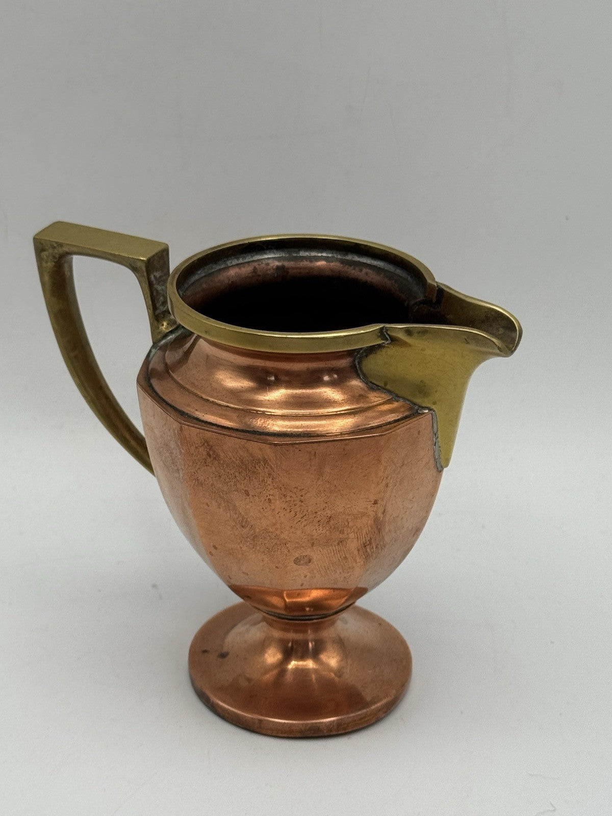 Universal Copper Brass Creamer Pitcher Footed Antique Landers Frary & Clark