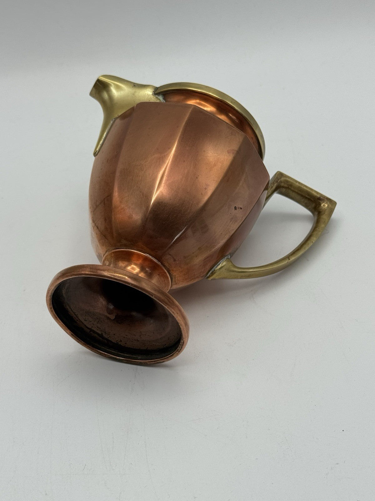 Universal Copper Brass Creamer Pitcher Footed Antique Landers Frary & Clark