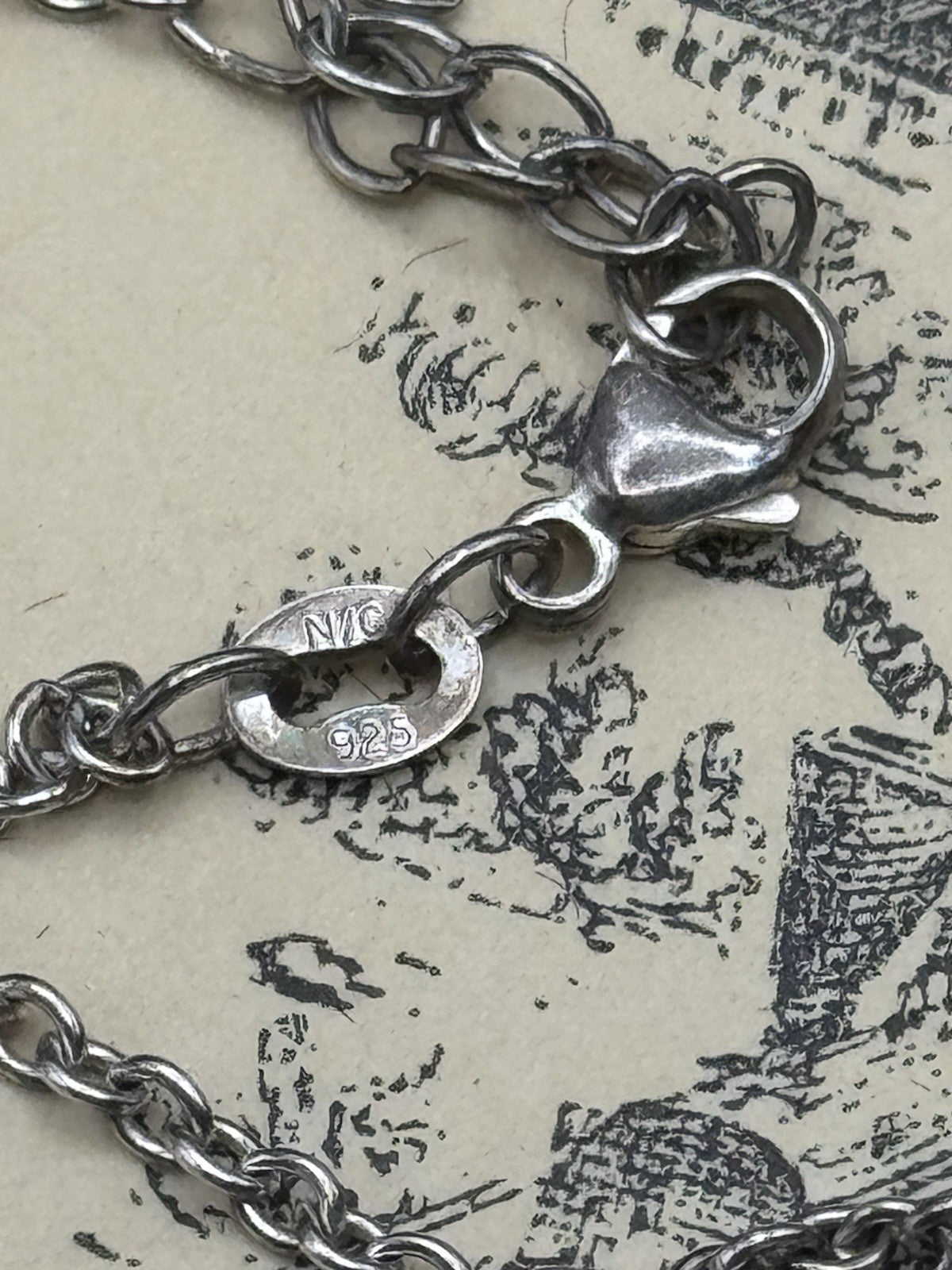 Antique Style 800 Silver & Purple Glass Pendant Necklace – 925 Chain