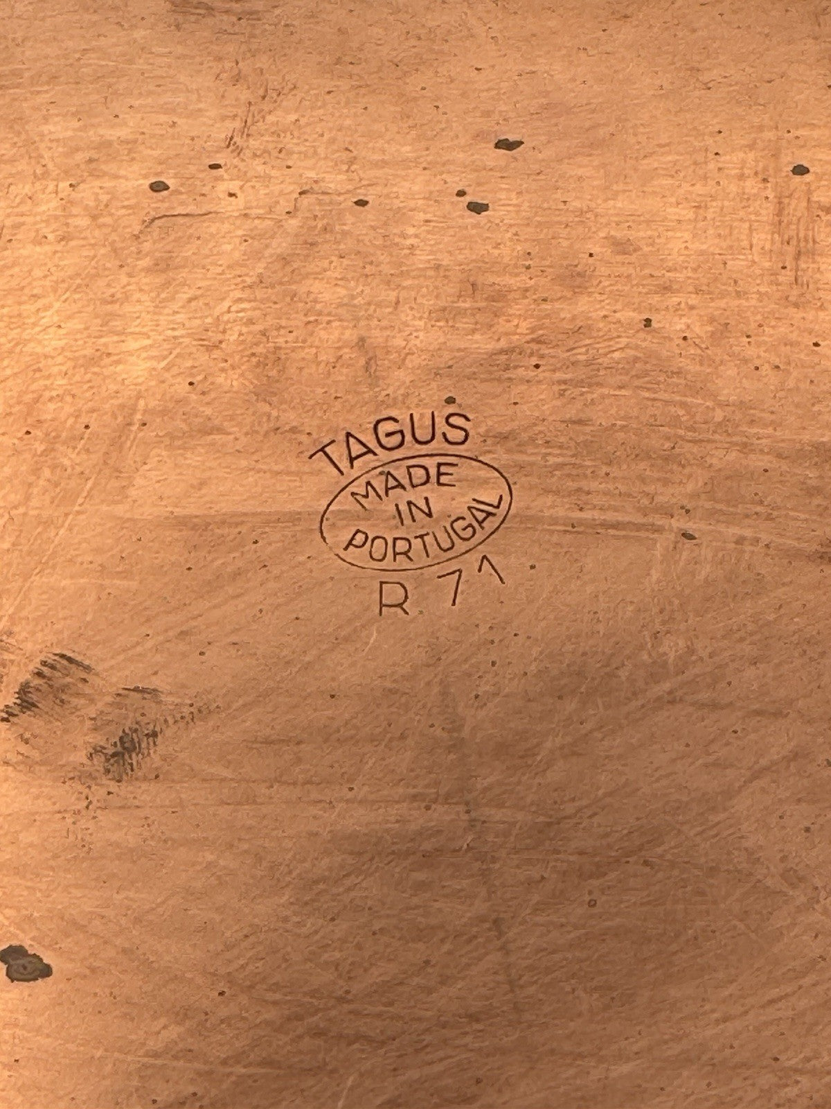 Vintage Tagus Portugal Copper Oval Roasting Pan 11.8” x 7” Brass Handles