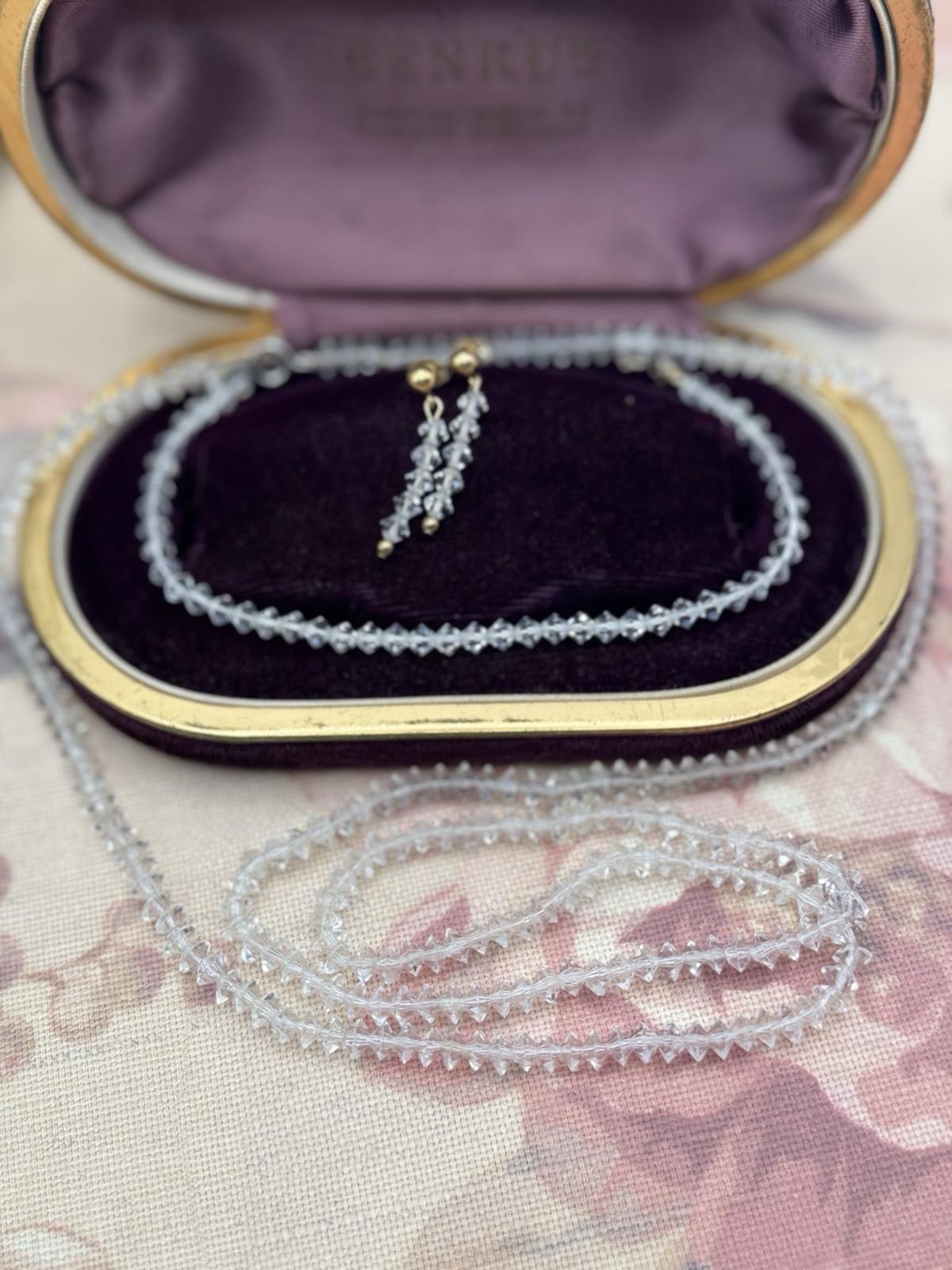 Vintage Lucite Bead Jewelry Set – Necklace, Bracelet & Earrings