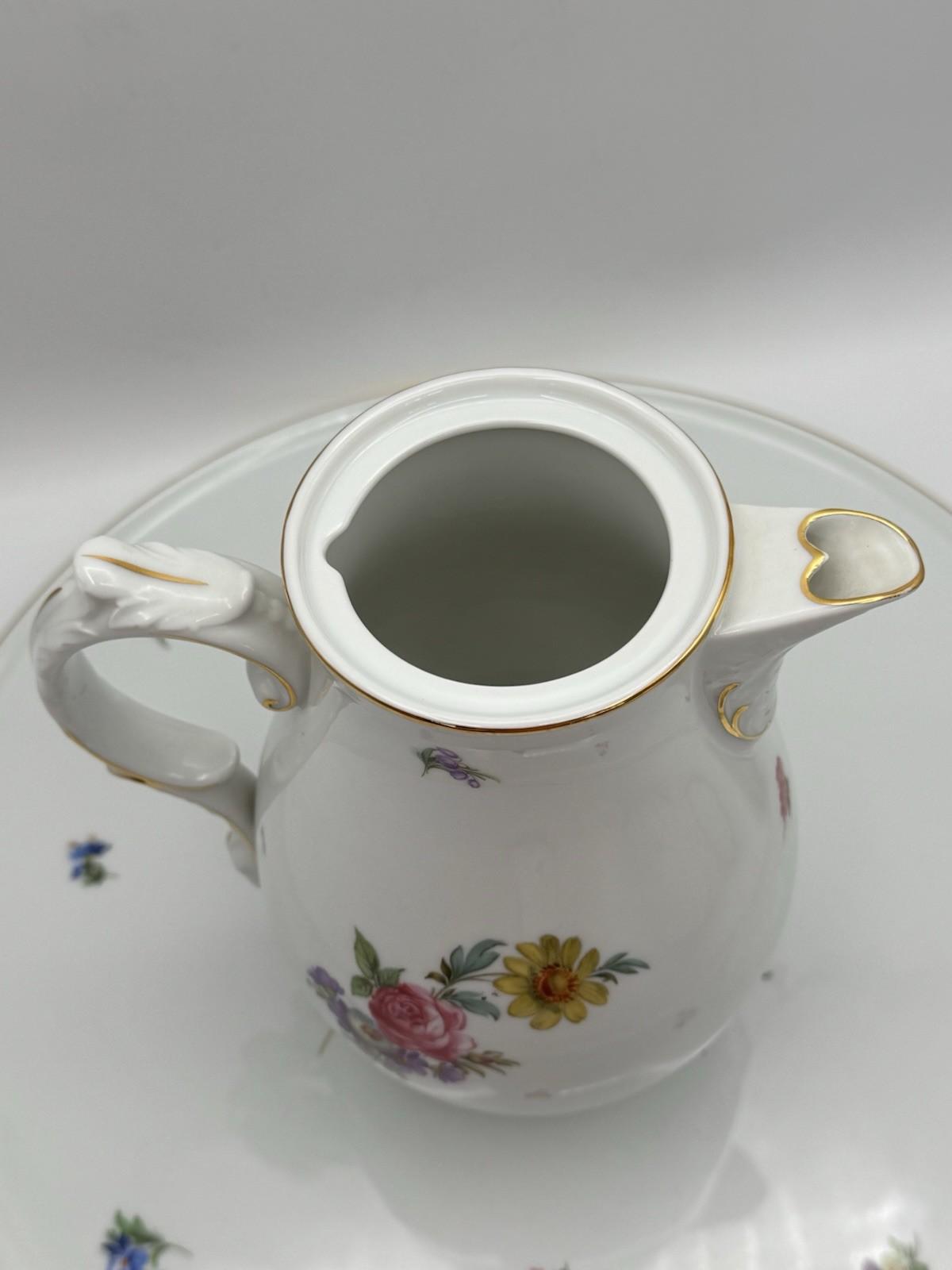 Fürstenberg Dresden Floral Porcelain 5 Piece Tea Coffee Set Tray Germany Vintage