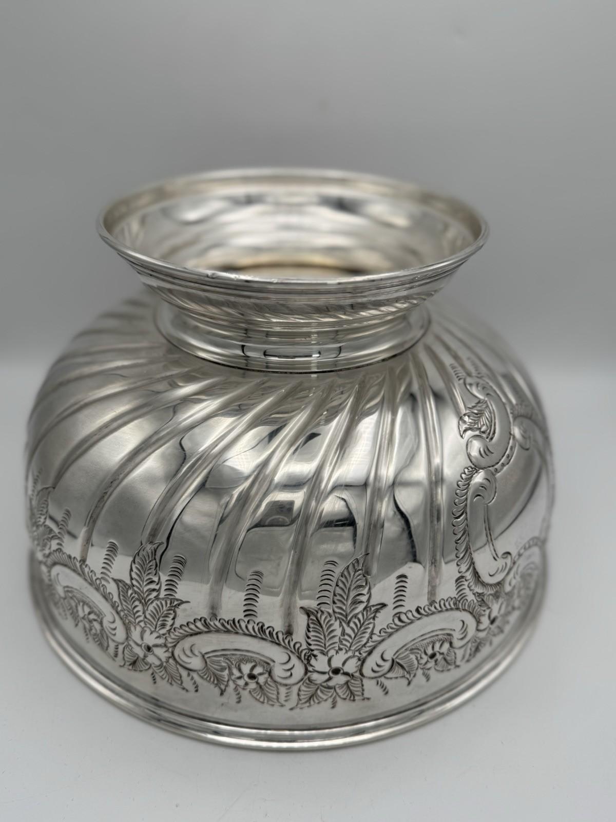 Vintage IFS Sheffield Silver Plate Hand Chased Punchbowl – Made in England
