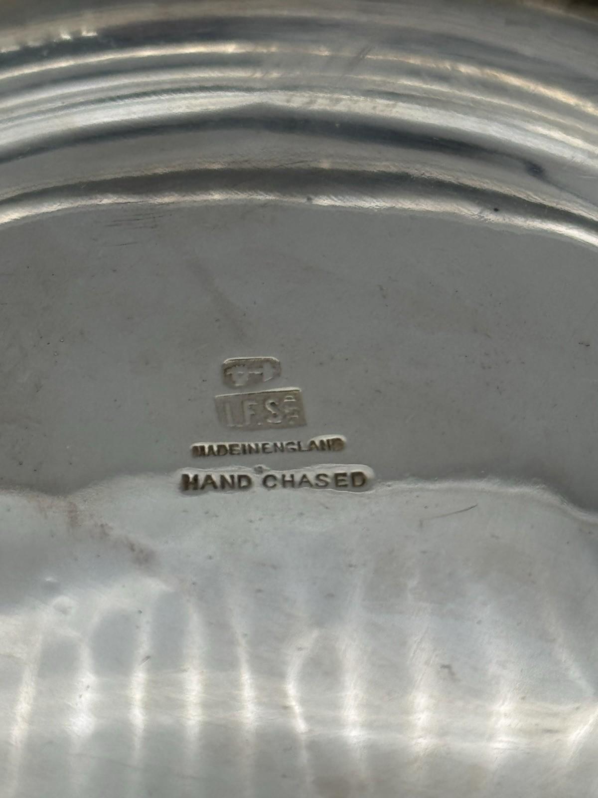 Vintage IFS Sheffield Silver Plate Hand Chased Punchbowl – Made in England