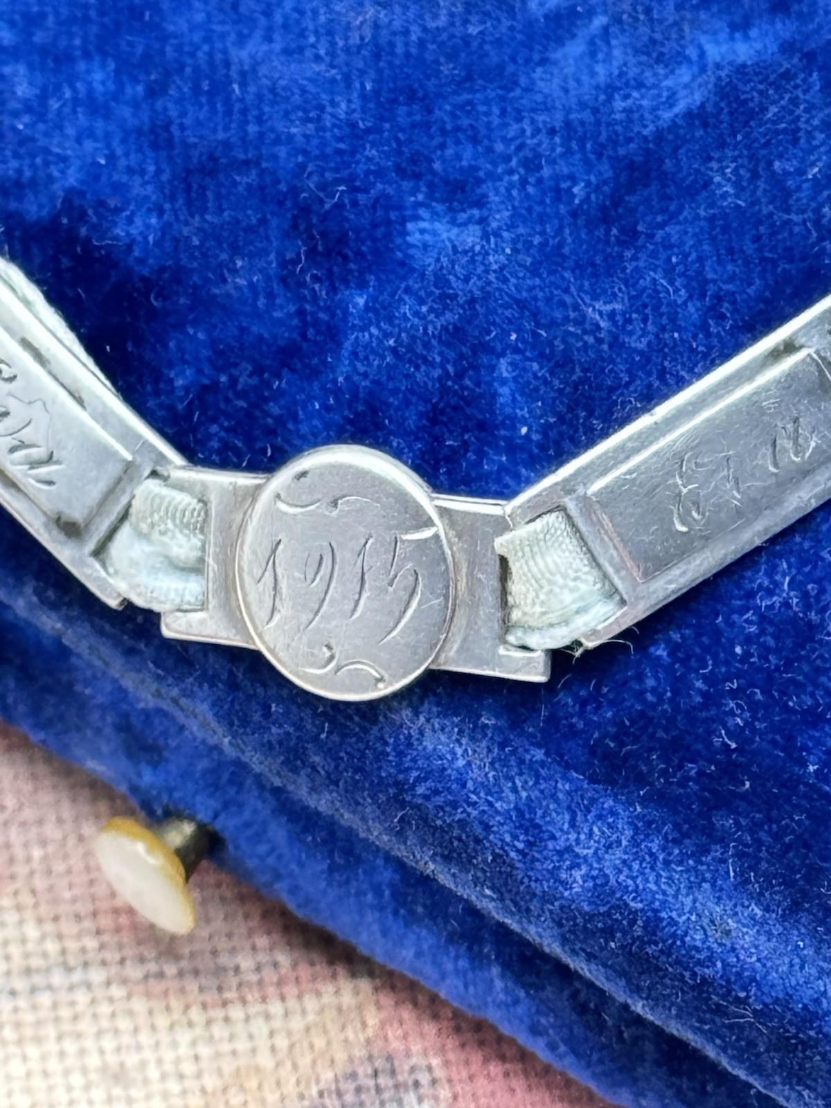Antique 1915 J.M. Fisher Sterling Silver Panel Bracelet Pat Appl’d For