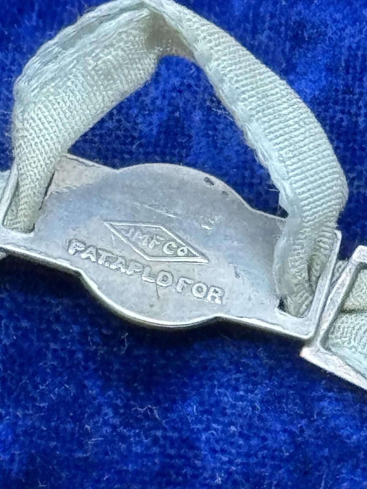 Antique 1915 J.M. Fisher Sterling Silver Panel Bracelet Pat Appl’d For