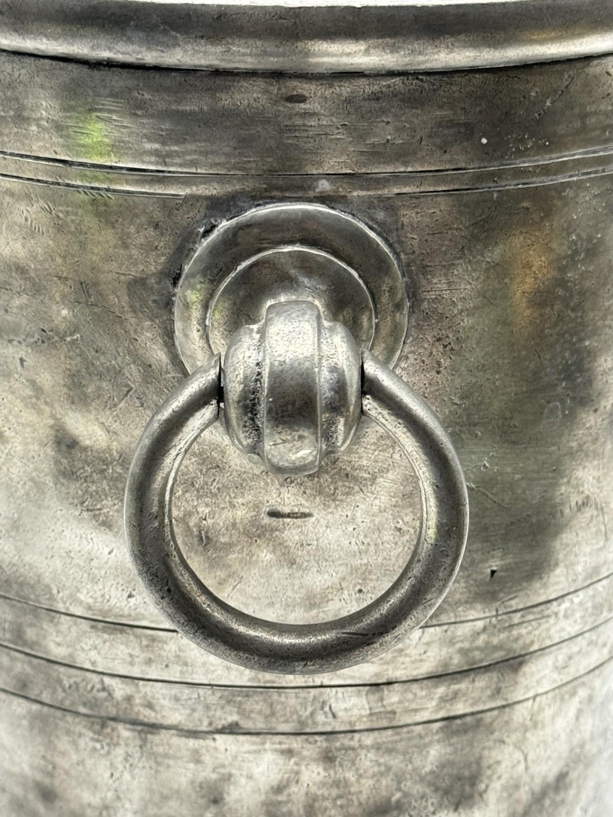Vintage French Pewter Champagne Ice Bucket Les Etains de Paris 8” Wine Cooler