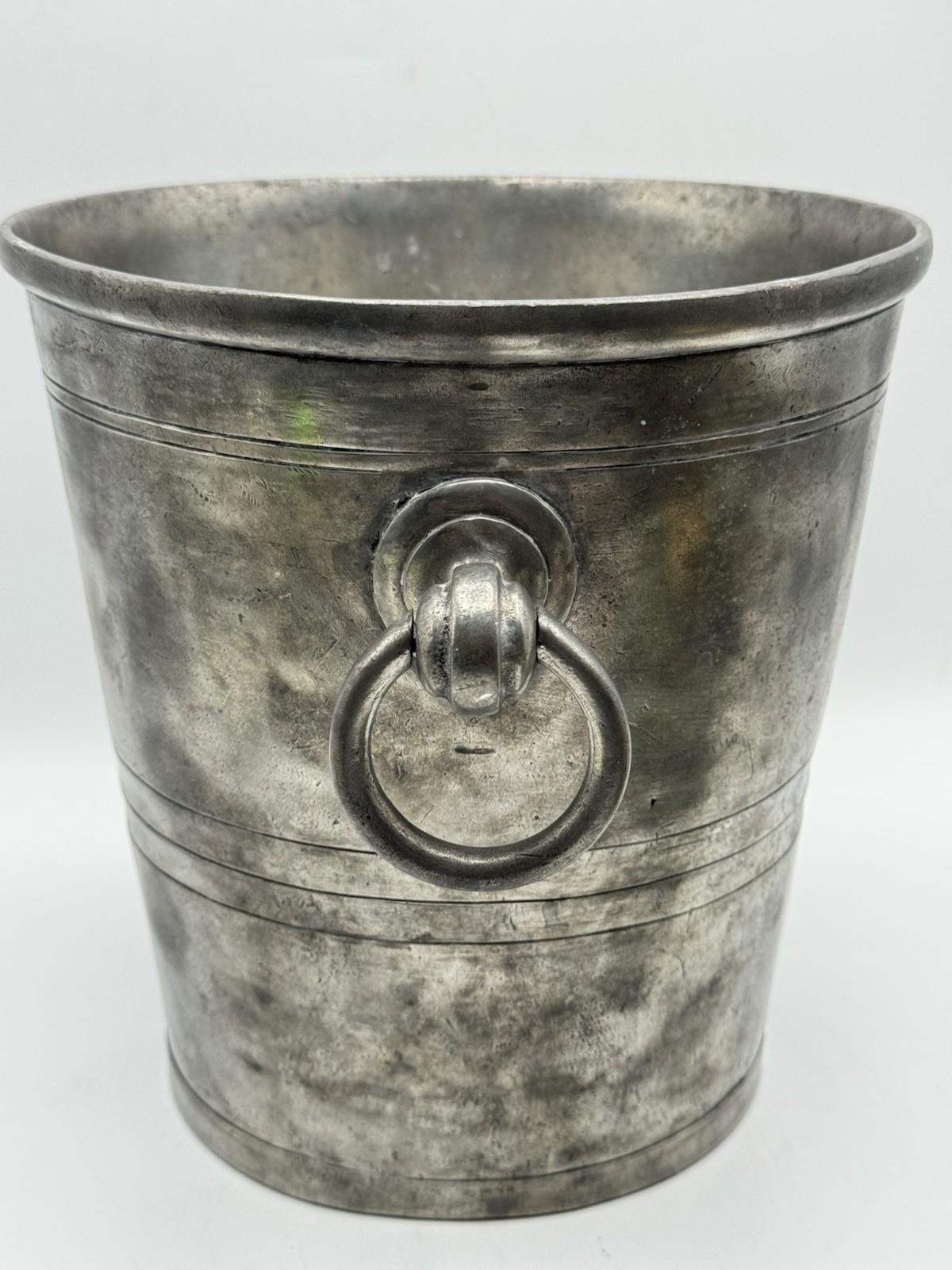 Vintage French Pewter Champagne Ice Bucket Les Etains de Paris 8” Wine Cooler
