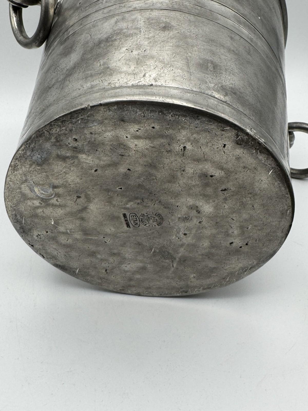 Vintage French Pewter Champagne Ice Bucket Les Etains de Paris 8” Wine Cooler