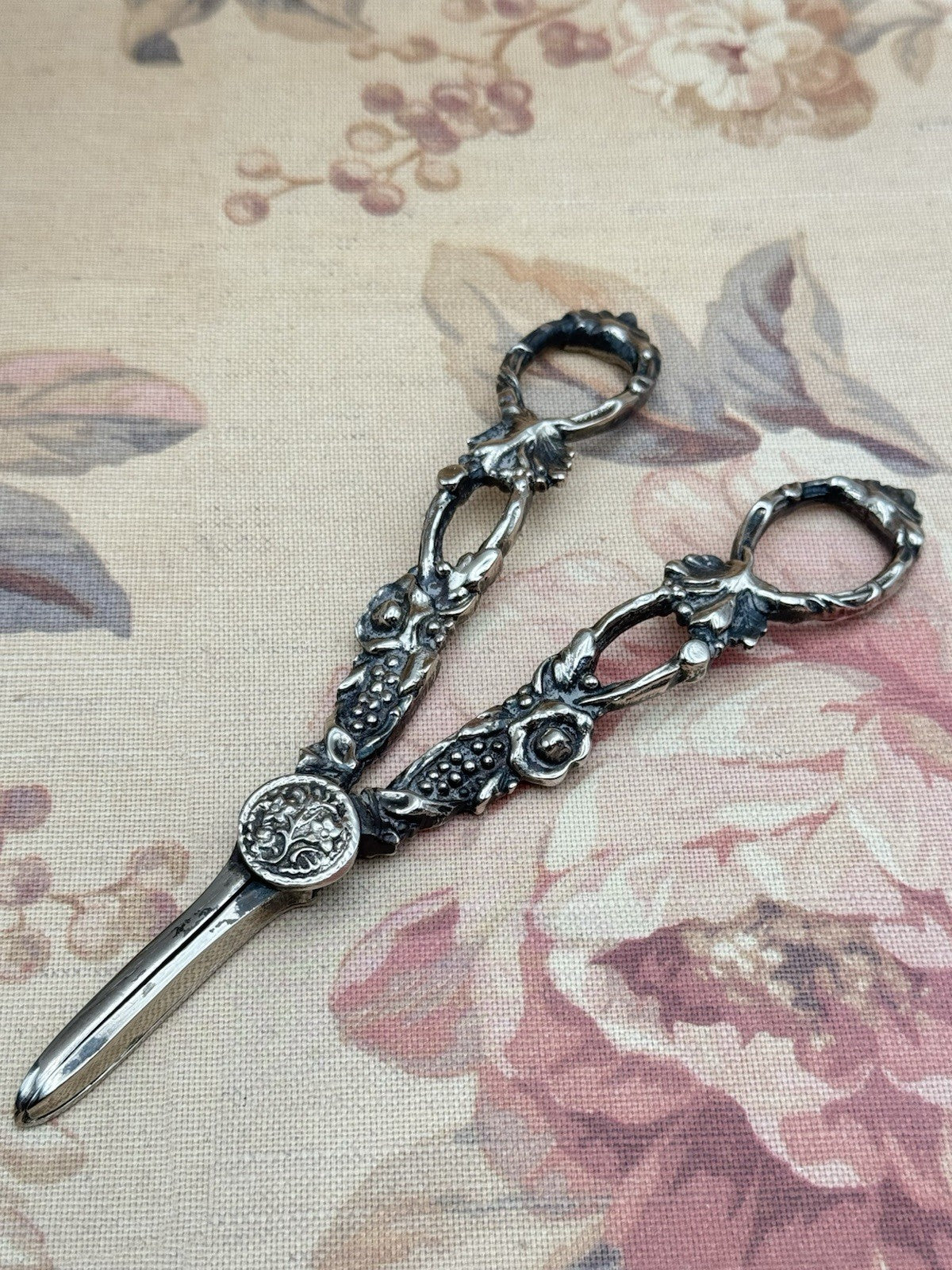 Antique Silverplate Grape Shears / Scissors – Ornate Floral & Vine Design