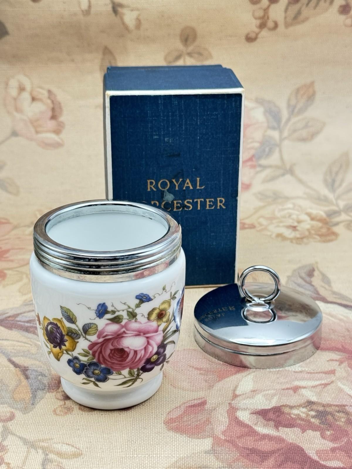 Royal Worcester Egg Coddler – Floral Design with Original Box