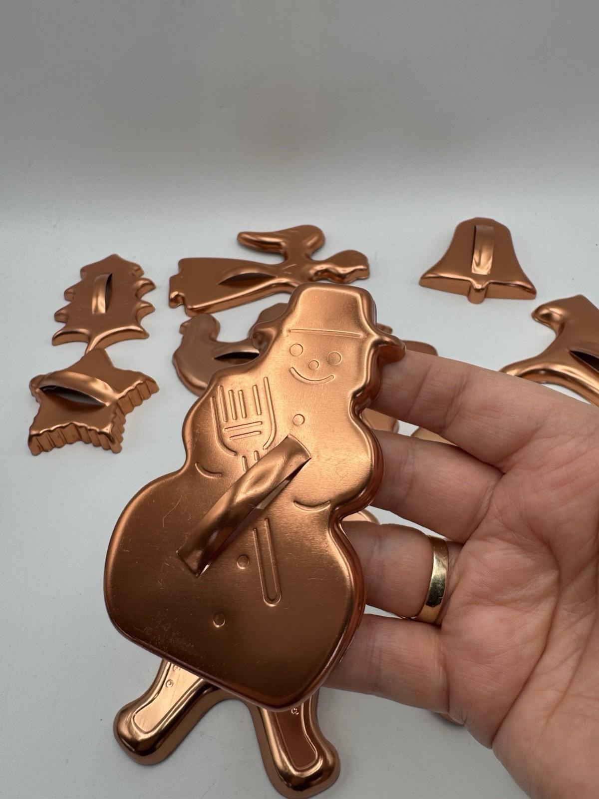 Vintage Copper Tone Cookie Cutters – Set of 12 Holiday Shapes