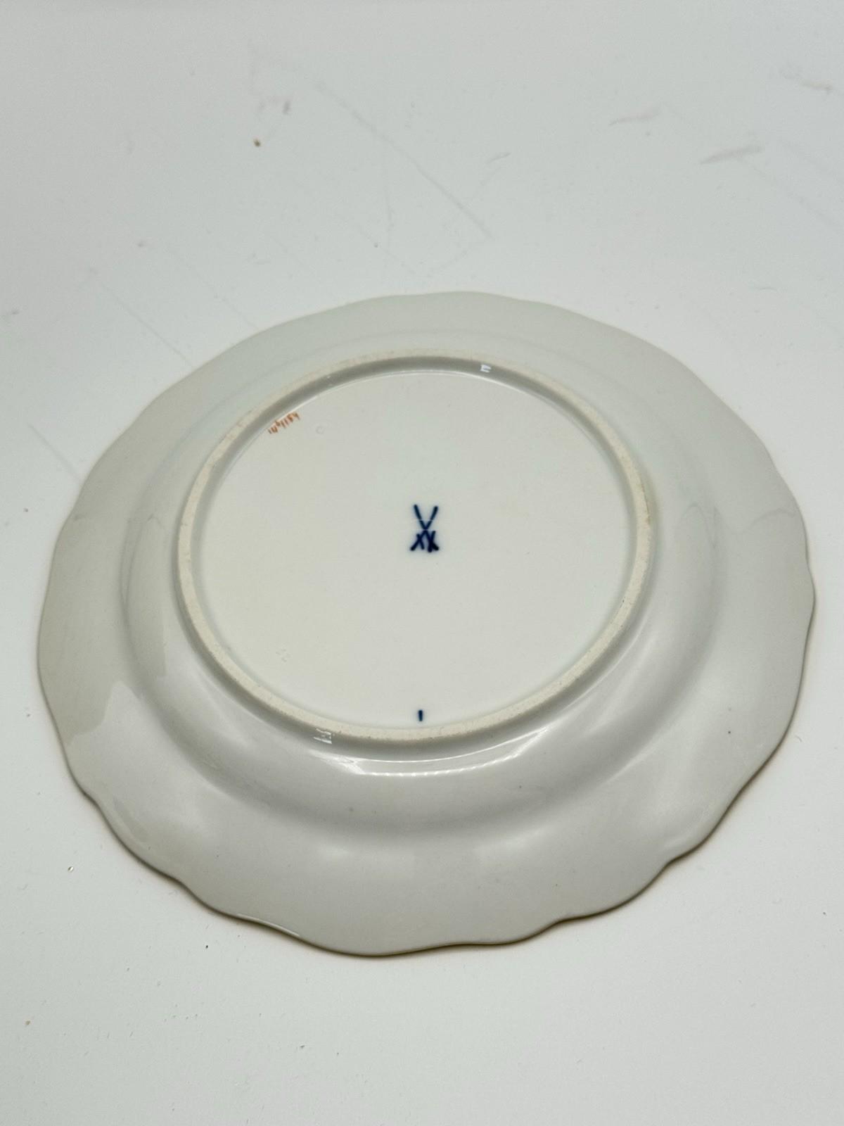 Meissen Plate Rose Pink 7” ONE Dessert Hand Painted Porcelain, 2nd Quality