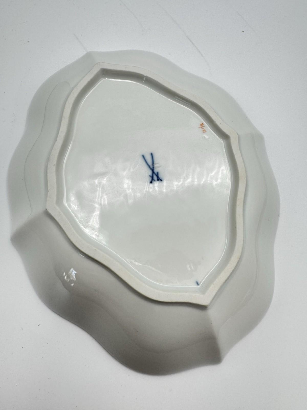 Meissen Dish Floral Hand Painted 7.25” x 6” 2nd Quality
