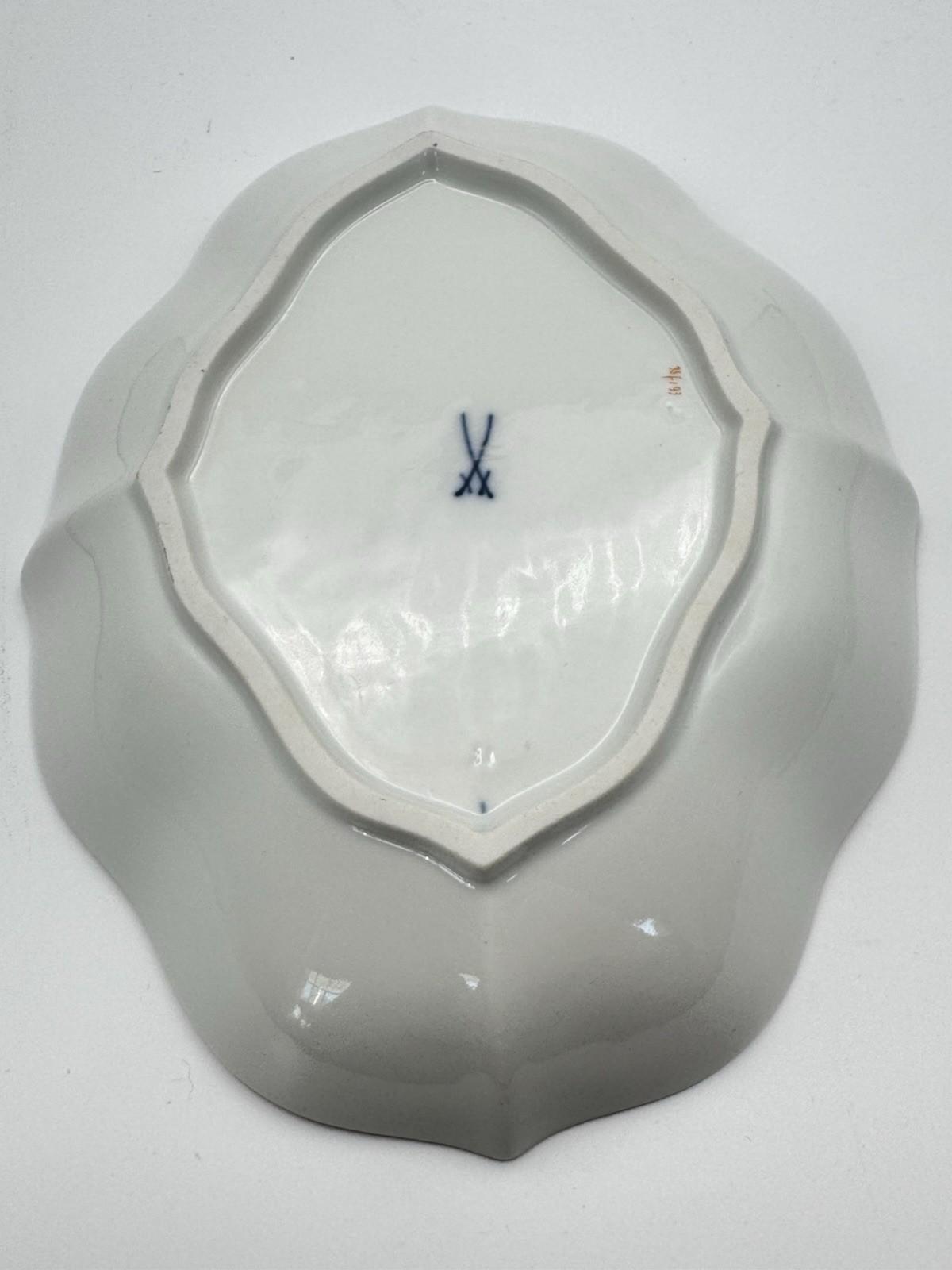 Meissen Dish Floral Hand Painted 7.25” x 6” 2nd Quality