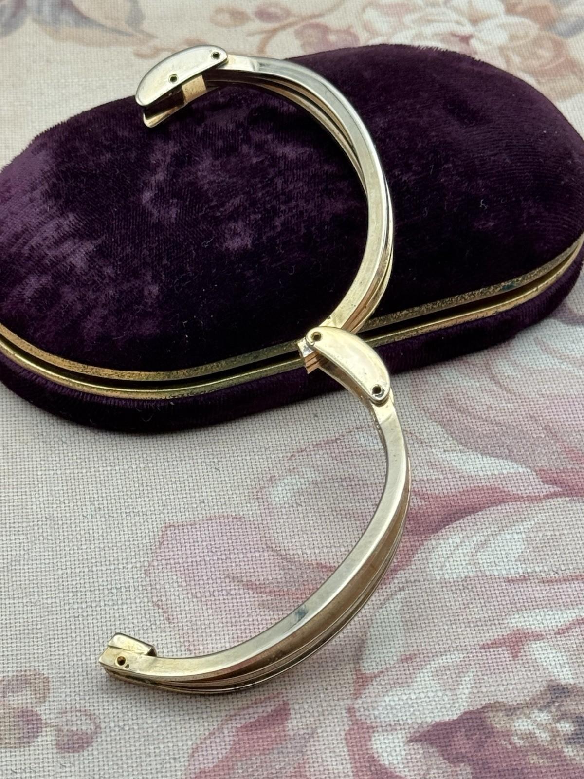 Vintage Goldtone Bracelet Hinged 6.5” Triple Band Mid Century Modern
