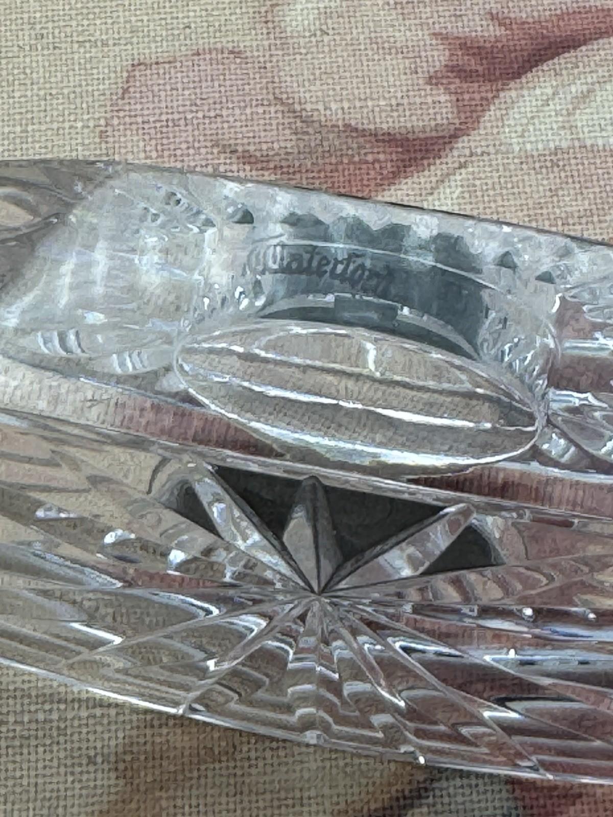 Waterford Clock Crystal Quartz Oval Cut Glass Desk Mantel Clock Roman Numerals