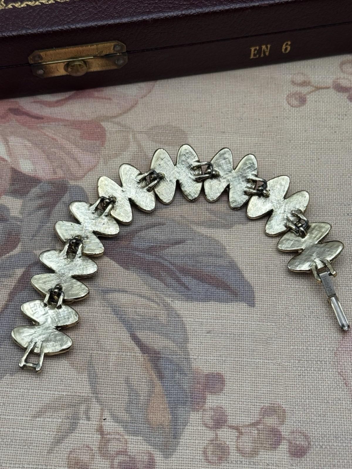 Vintage Judy Lee Bracelet – 7” Aurora Borealis Rhinestones & Faux Pearls