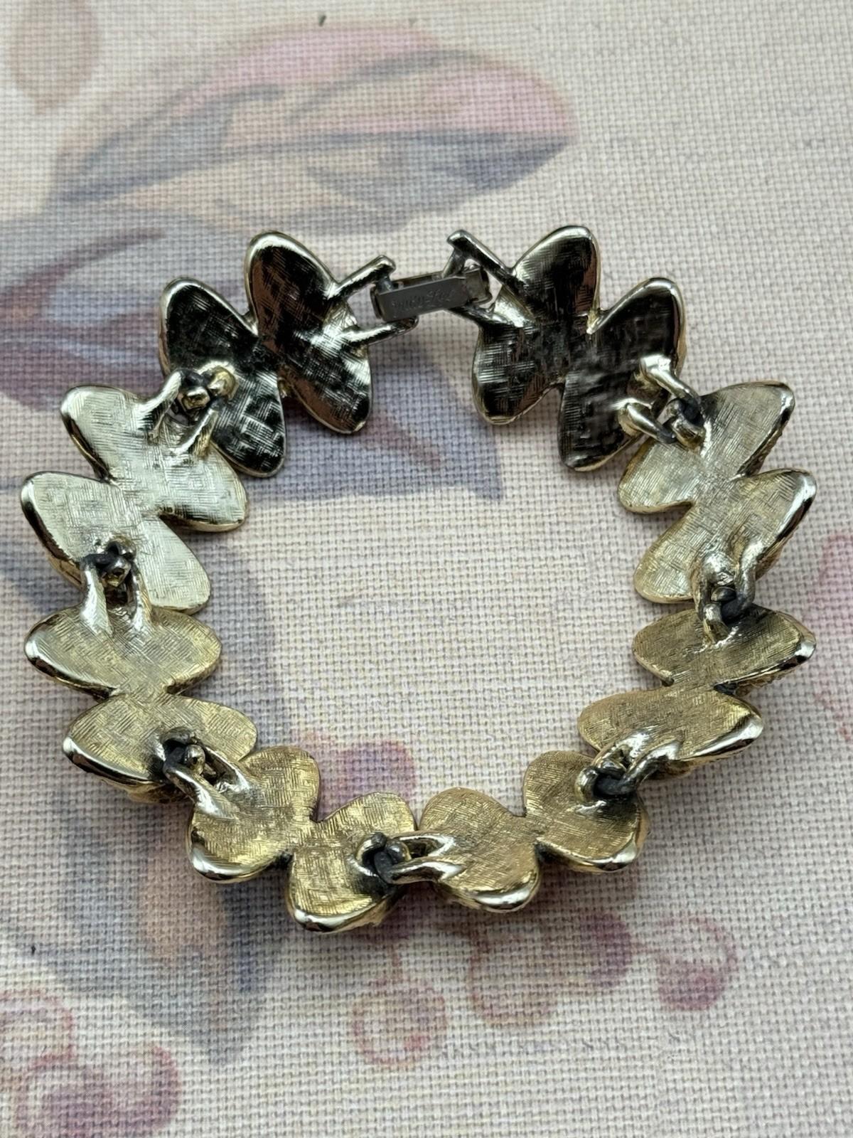 Vintage Judy Lee Bracelet – 7” Aurora Borealis Rhinestones & Faux Pearls
