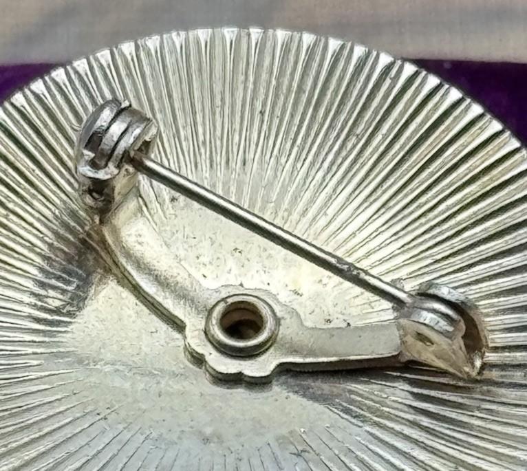 Vintage Mid Century Brooch Rhinestone Sunburst Modernist Gold Tone Pin 1950s