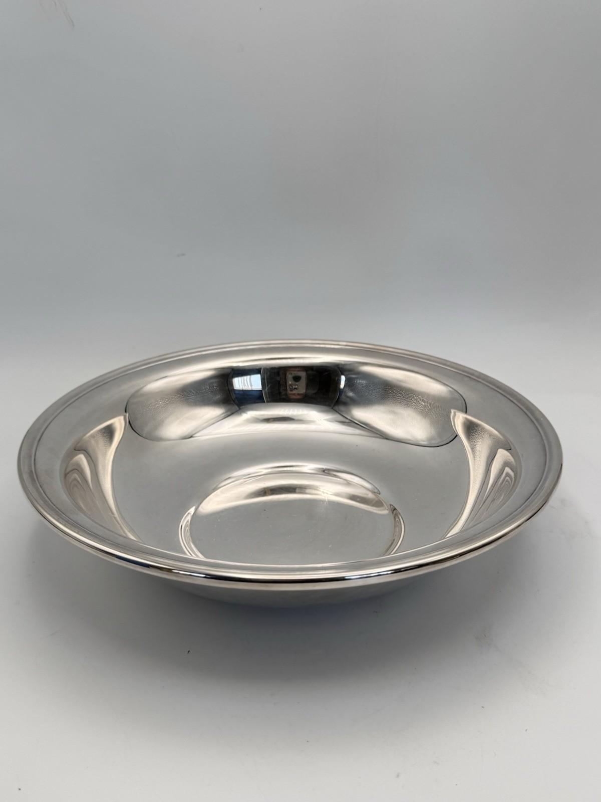 Silverplate Bowl Round Serving Fruit Bowl 10”d Mid Century Style GORHAM
