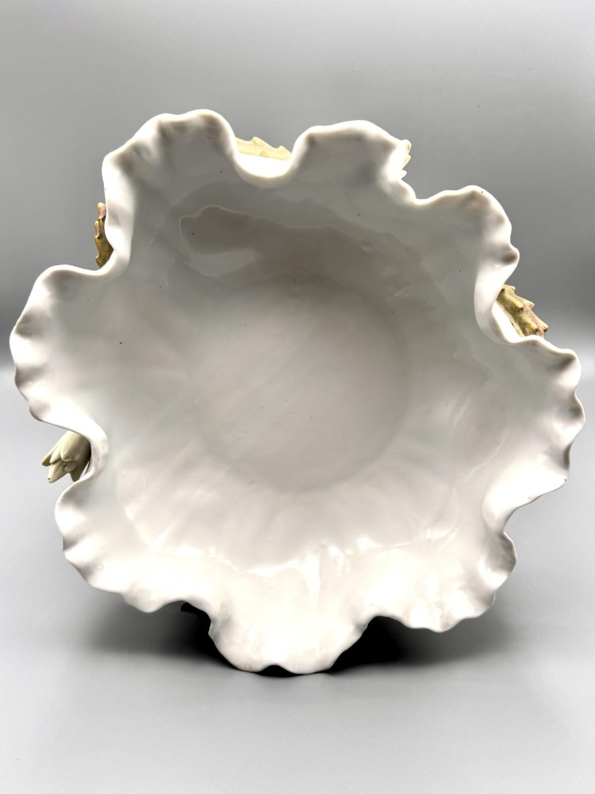 Large Cherub Compote French Inspired Porcelain 12” VINTAGE ESTATE FIND