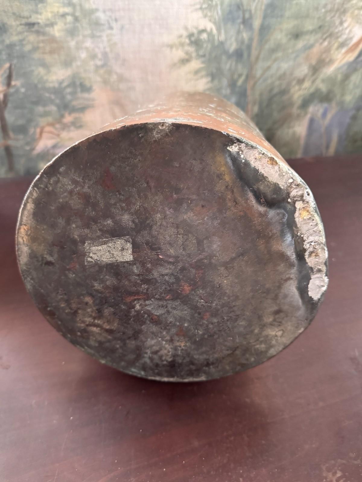 Copper Jug Primitive Farmhouse Rustic Hammered Kitchen Decor 15”