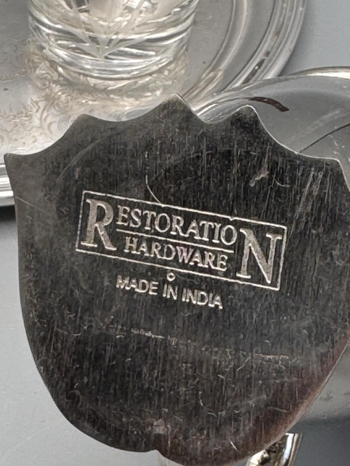 Restoration Hardware Penguin Shaker Bar Set Silverplate Golf Trophy Tray 1961