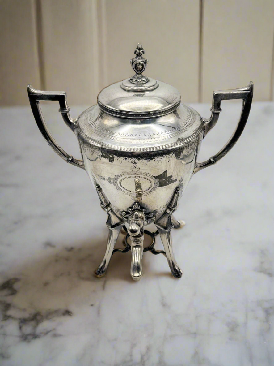 Antique Silverplate Samovar Drink Dispenser Aesthetic Movement Style ESTATE FIND