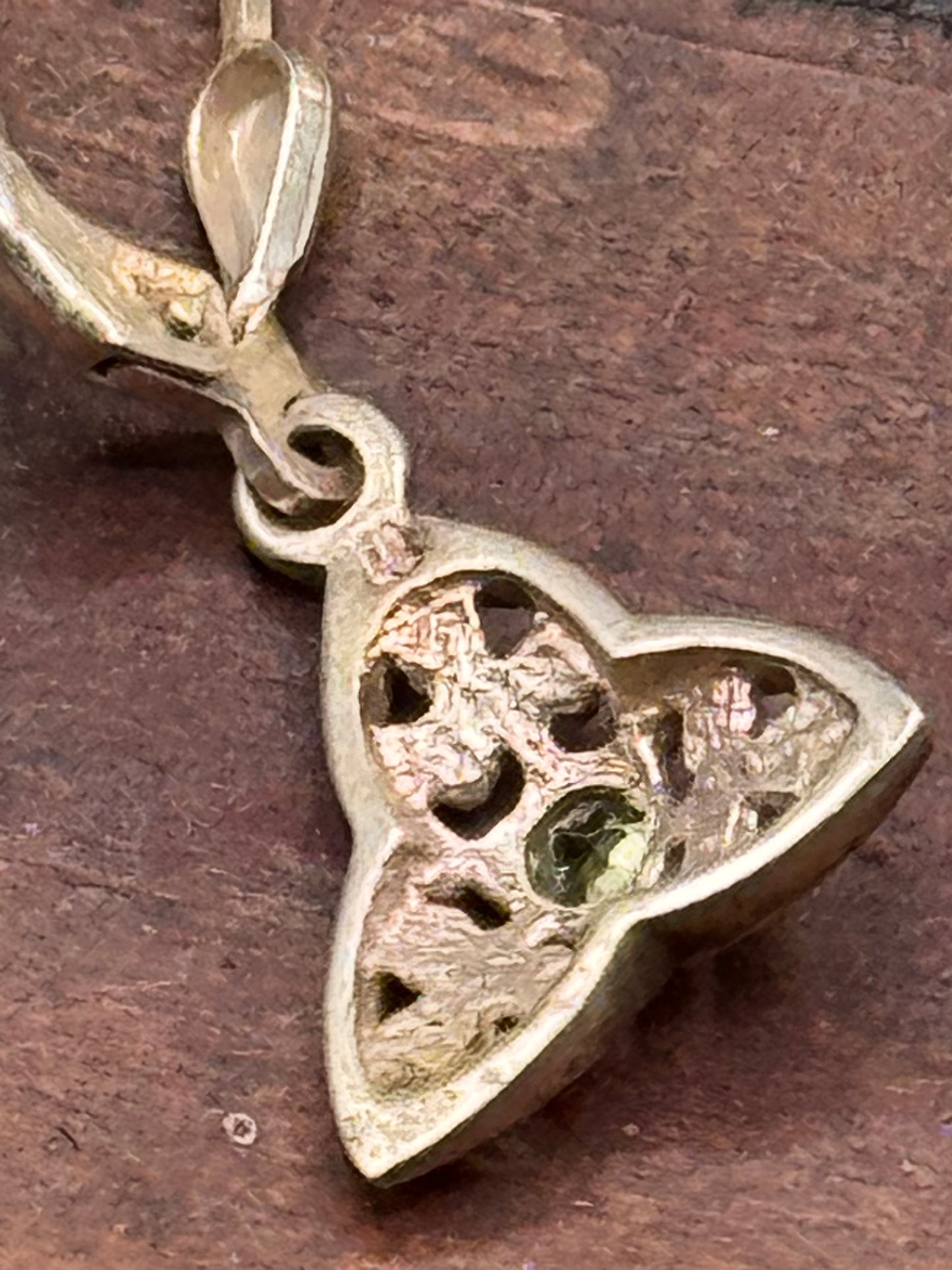 Vintage Irish Sterling Silver Trinity Knot Peridot Earrings Celtic Harmony