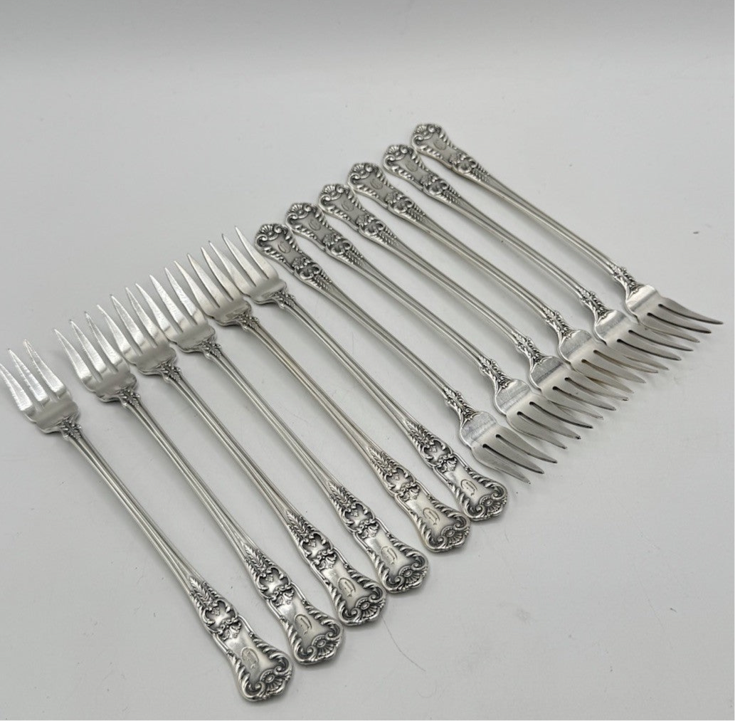 Set of 12 ANTIQUE Cocktail Forks Gorham RICHMOND 1897 Monogram D RARE‼️