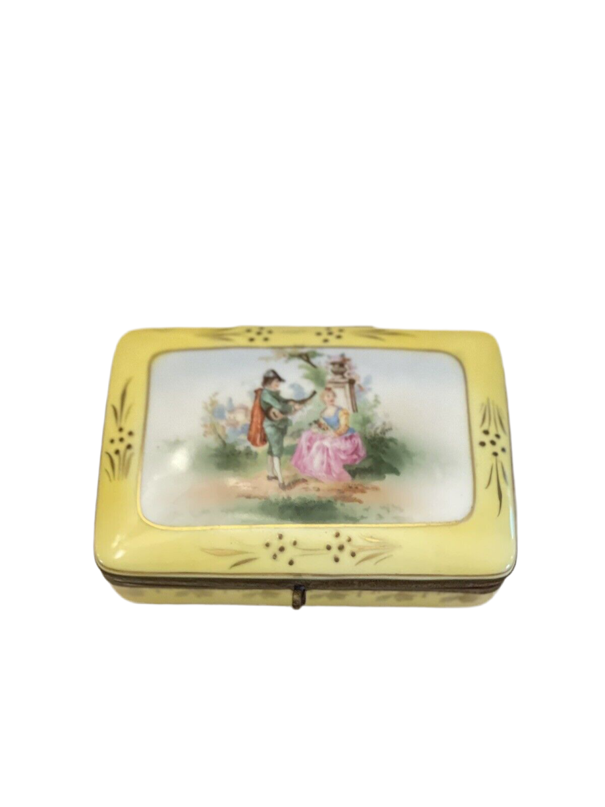 Antique Limoges Style Box Courting Couple Graf Von Henneberg JLMENAU