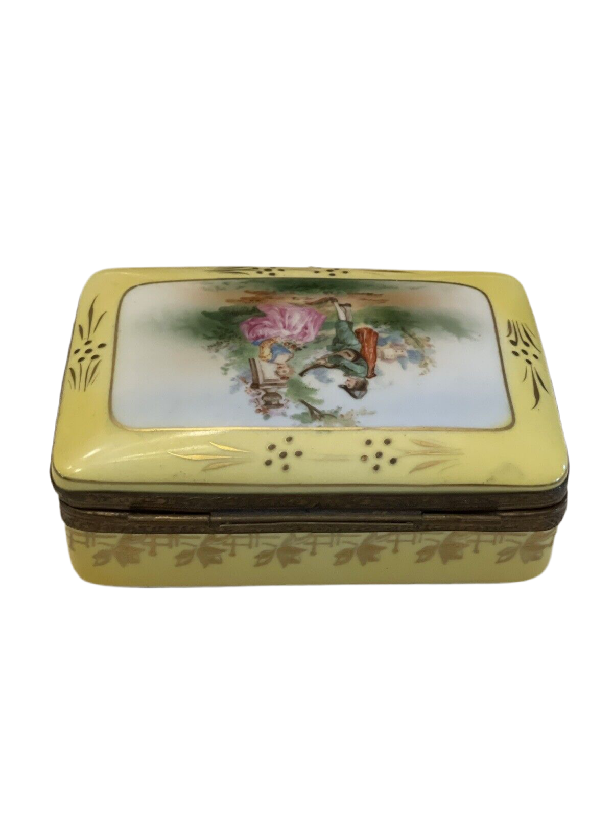 Antique Limoges Style Box Courting Couple Graf Von Henneberg JLMENAU