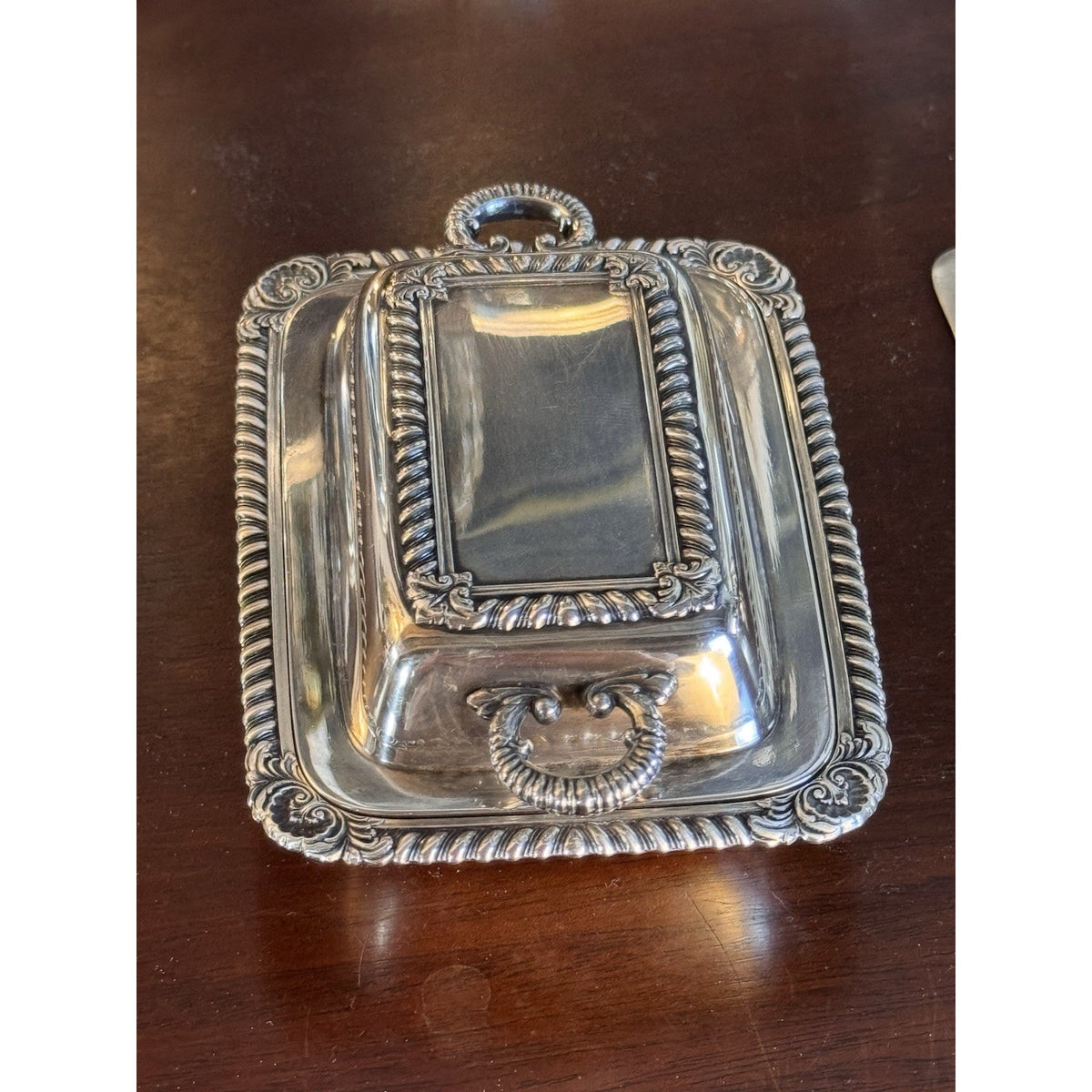 Silverplate Miniature Butter Dish With Lid & Spreader Vintage Set #A 4.5”