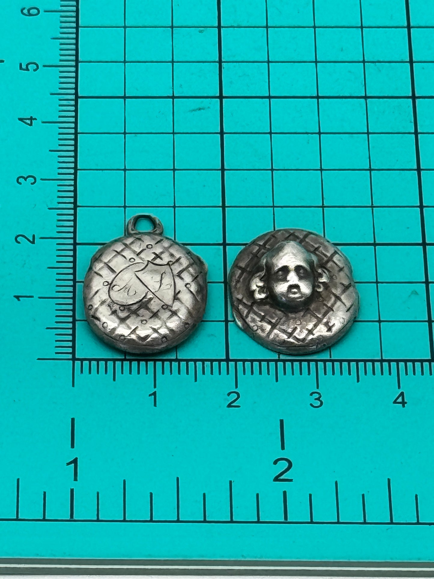 Small Antique Cherub Locket Charm inside Inscription 30 Mai 1861 Sold As Is‼️
