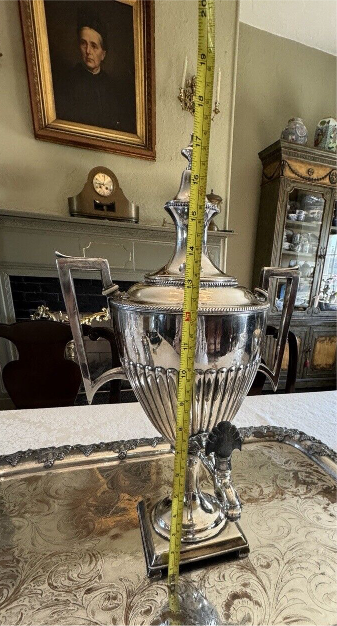Antique Silverplate Urn Style Dispenser Early 19th Century Style