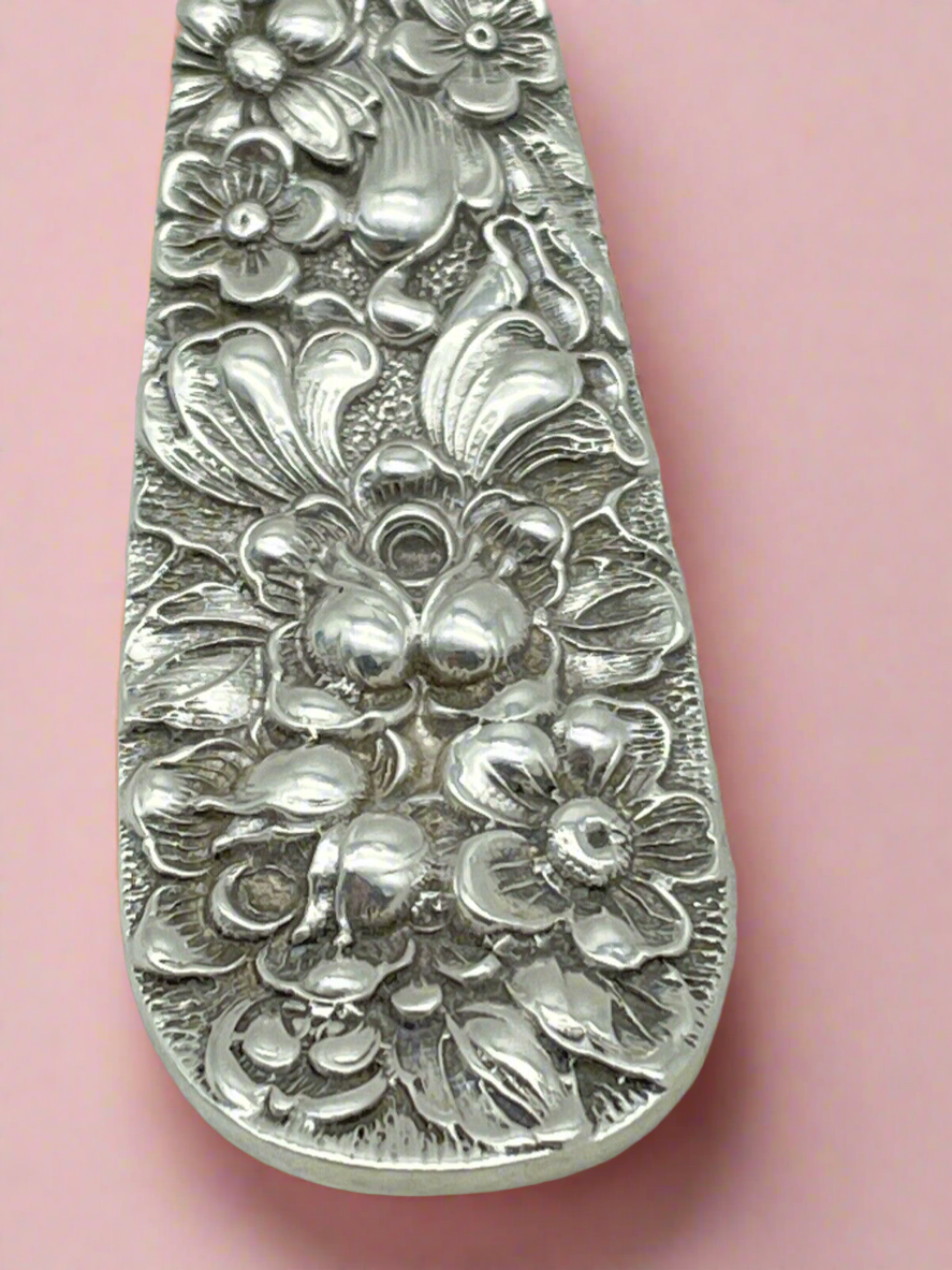 Vintage Stieff Rose Flatware Sterling Silver .925 Salad SERVING Spoon 8"