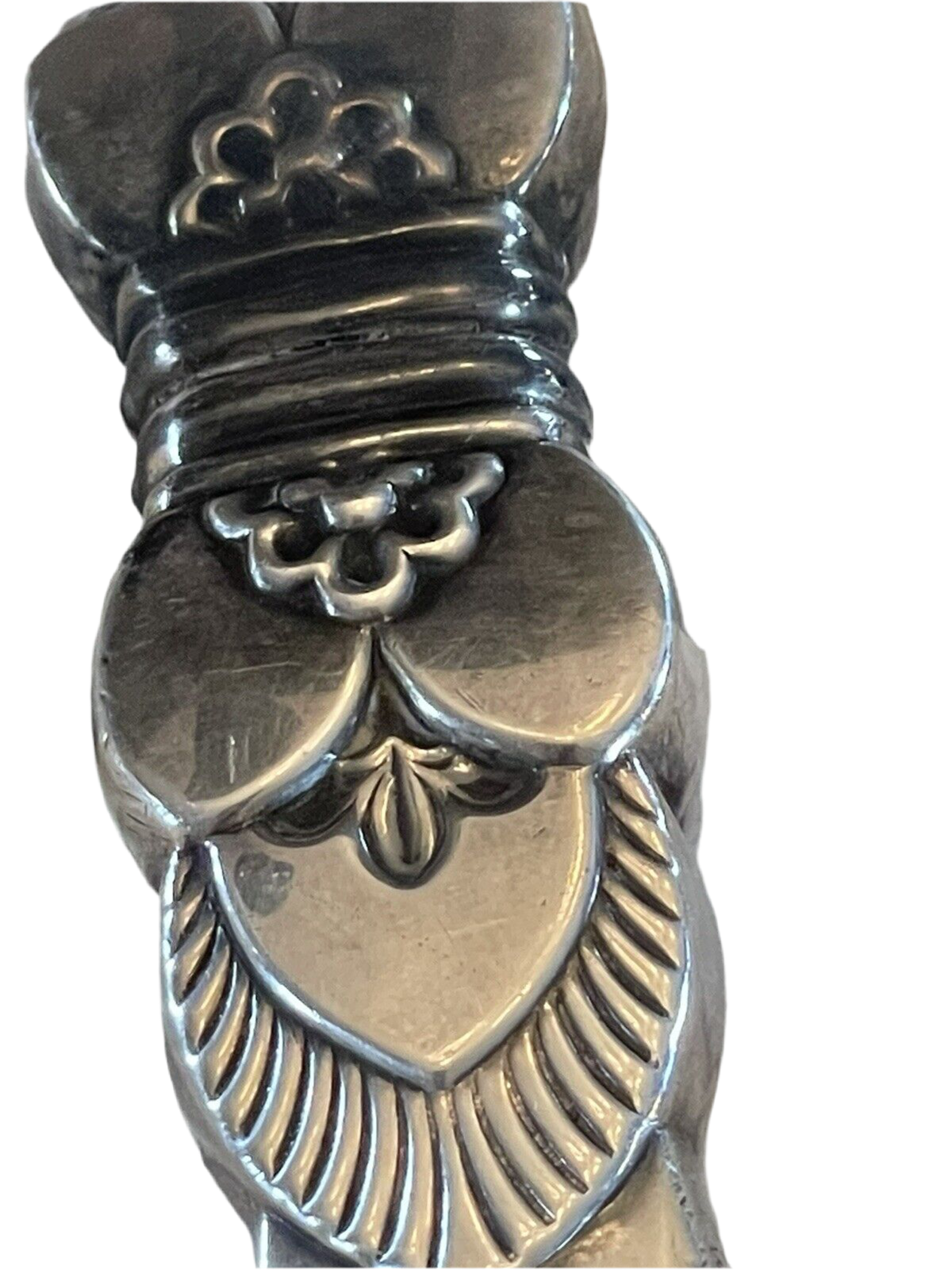 Meat Server Double Skewer Sterling Handle Monogram “Y”