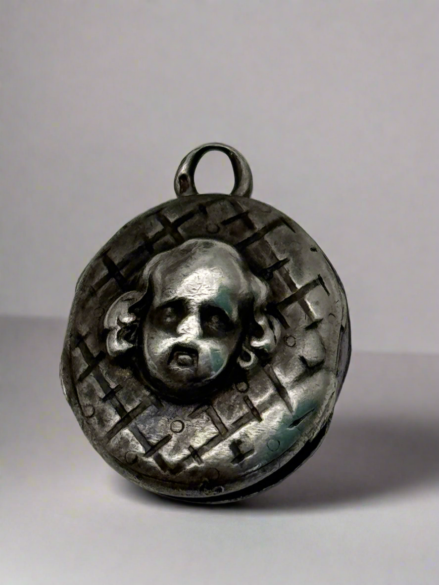 Small Antique Cherub Locket Charm inside Inscription 30 Mai 1861 Sold As Is‼️