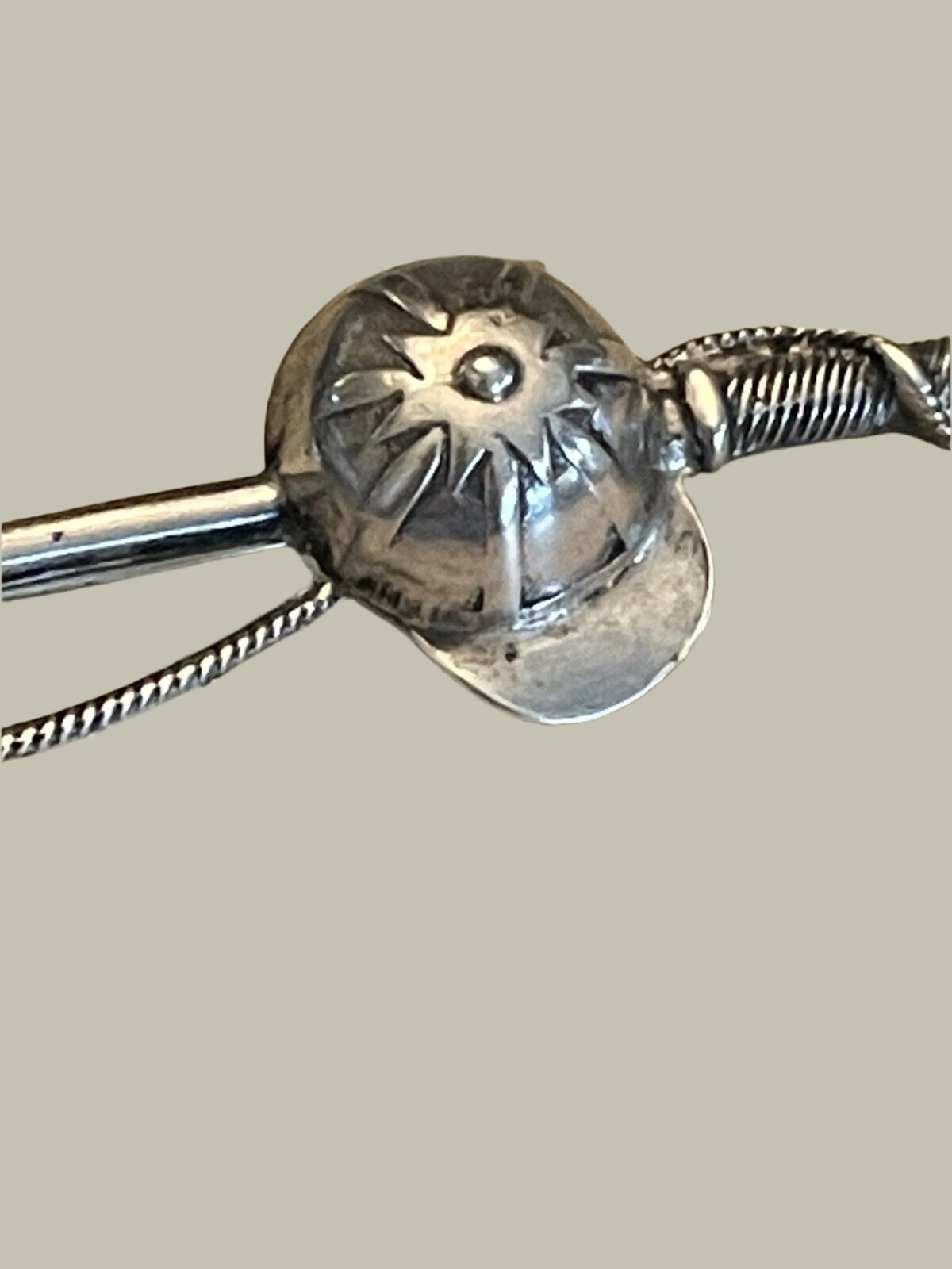 Equestrian Sterling Silver Jockey Crop & Cap Brooch VINTAGE
