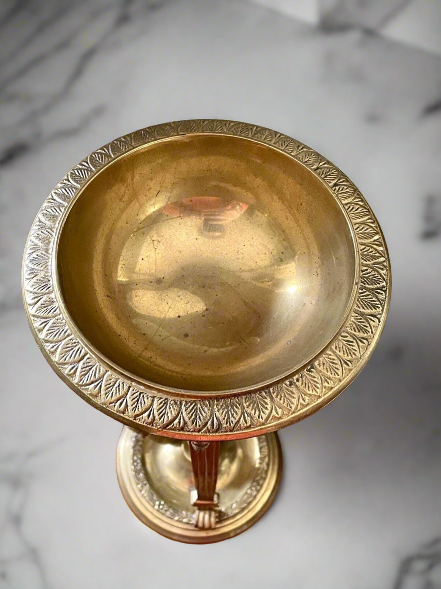 Vintage Victorian Style Brass Candle Holder Lions Head Design