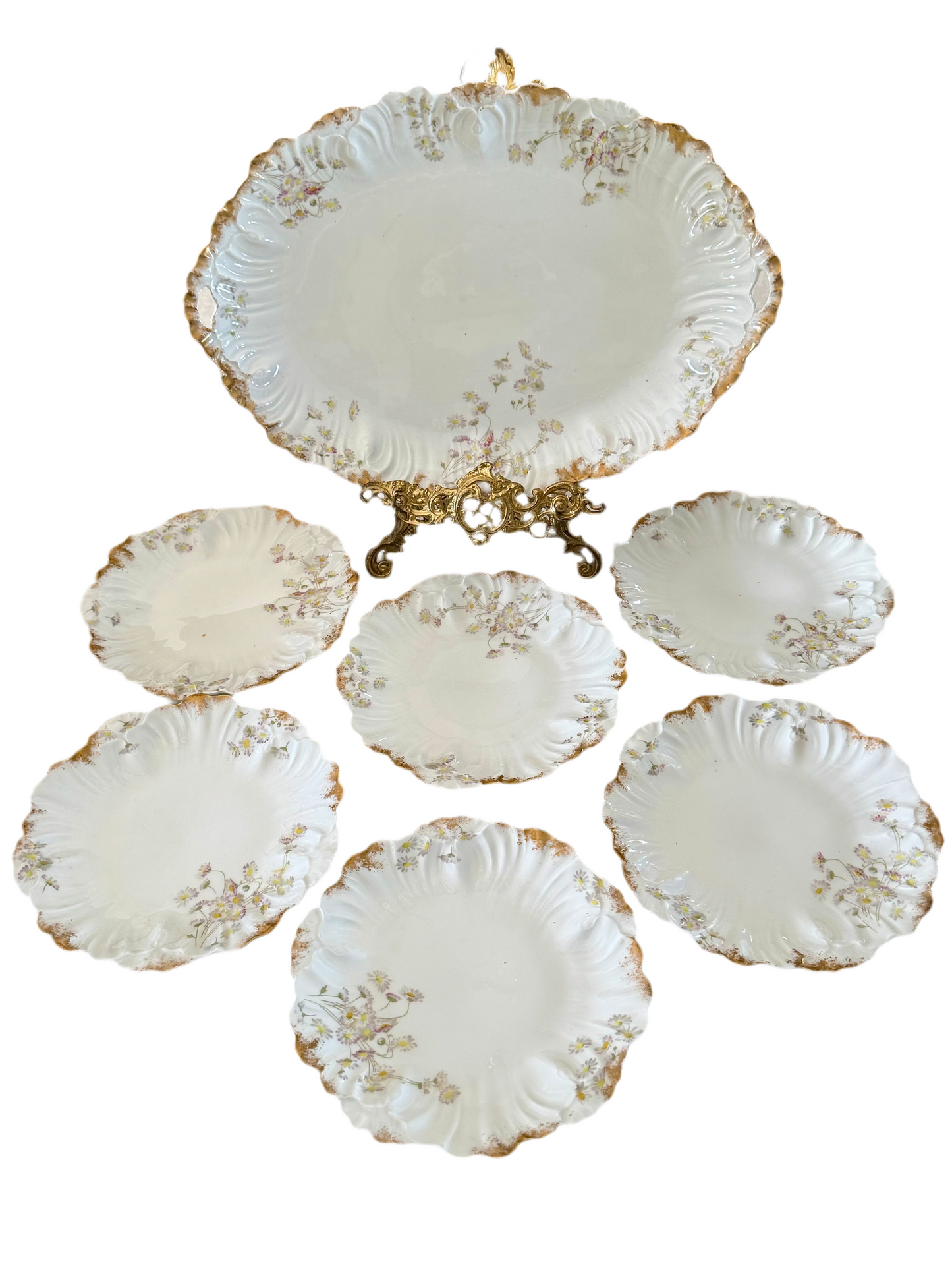 1920s LIMOGES Serving Set Lazeyras Rosenfeld & Lehman PLATTER & 6 PLATES Please READ‼️