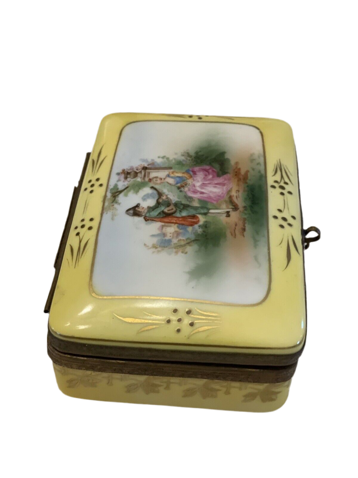 Antique Limoges Style Box Courting Couple Graf Von Henneberg JLMENAU