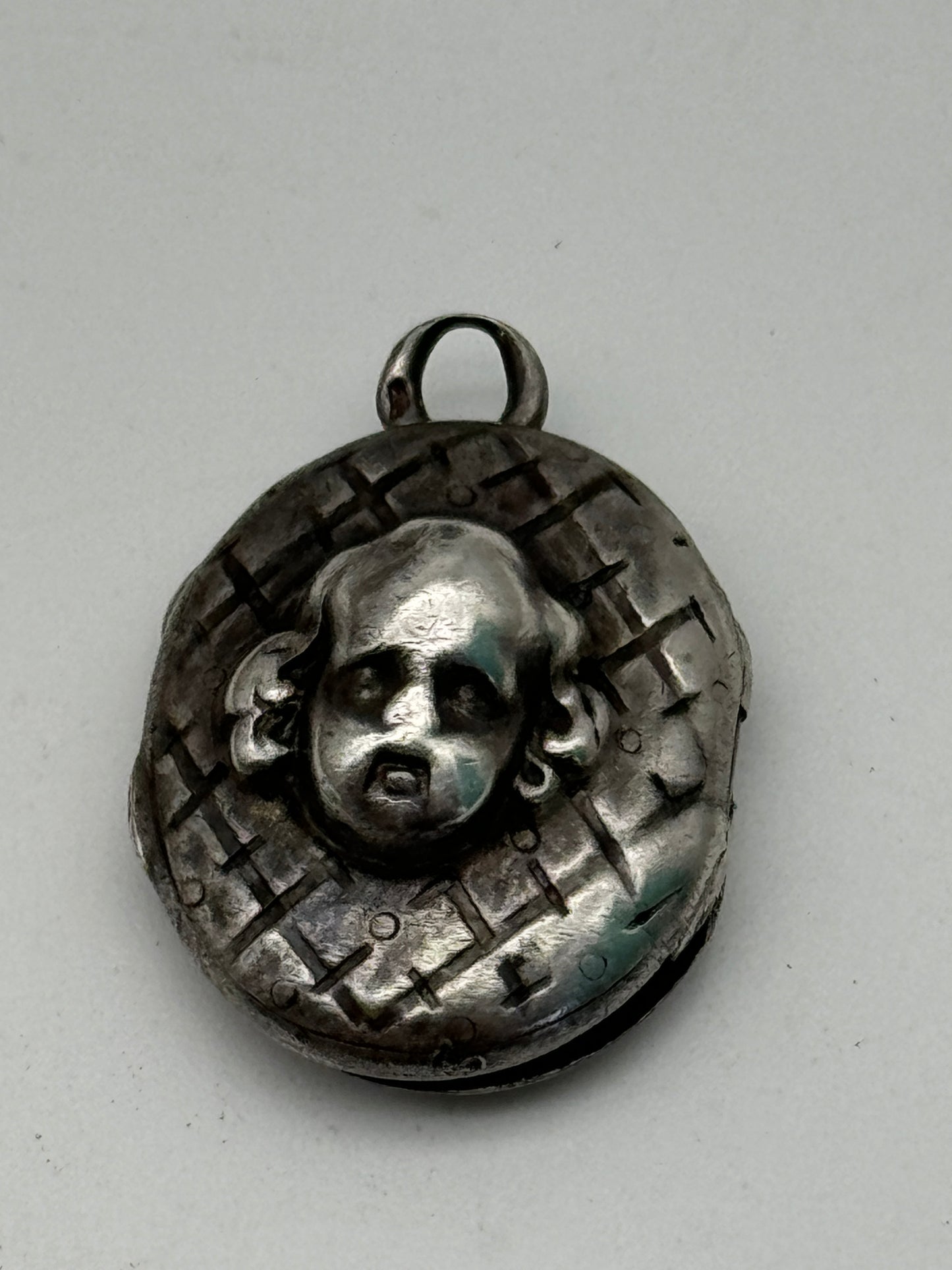 Small Antique Cherub Locket Charm inside Inscription 30 Mai 1861 Sold As Is‼️