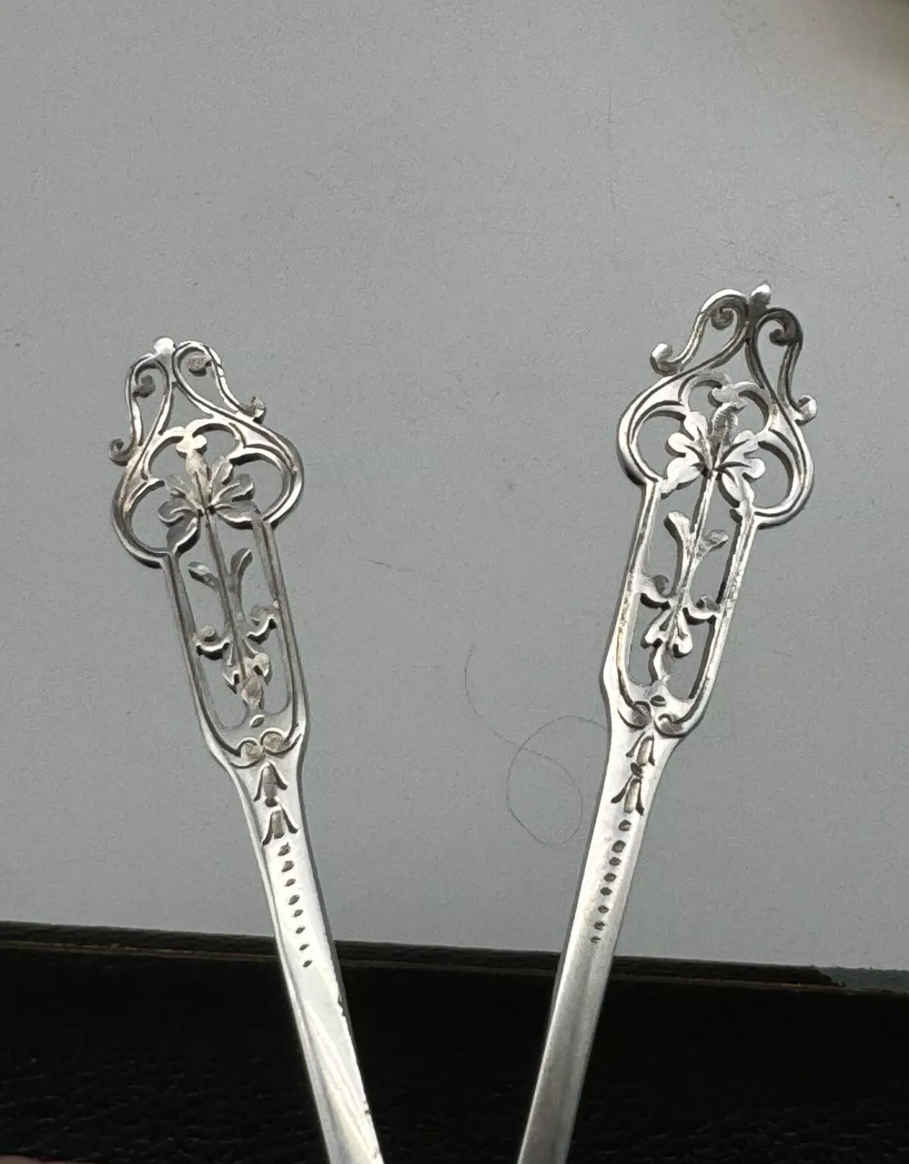 Antique English Christening Set In Case Spoon & Fork Silverplate