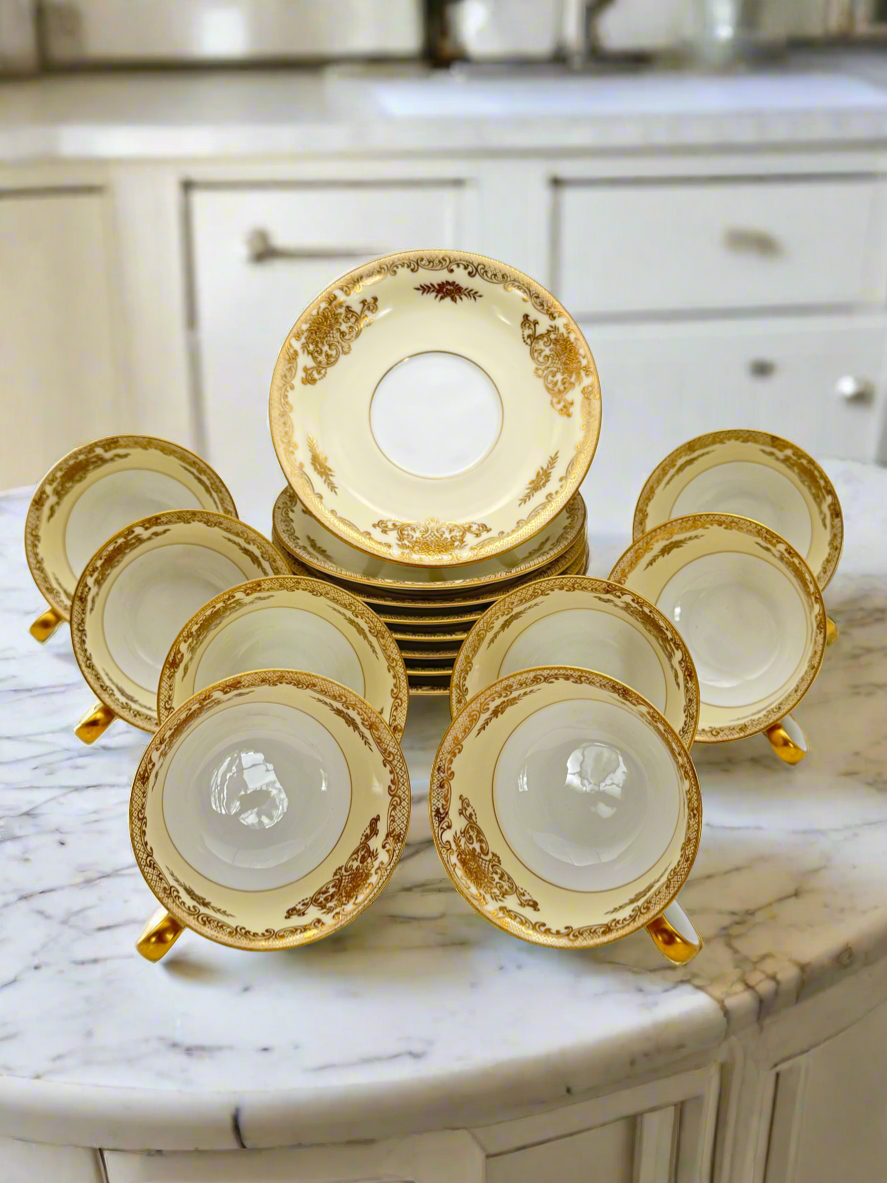 Set of 8 Noritake “Mayfield” Cups & Saucers ESTATE FIND