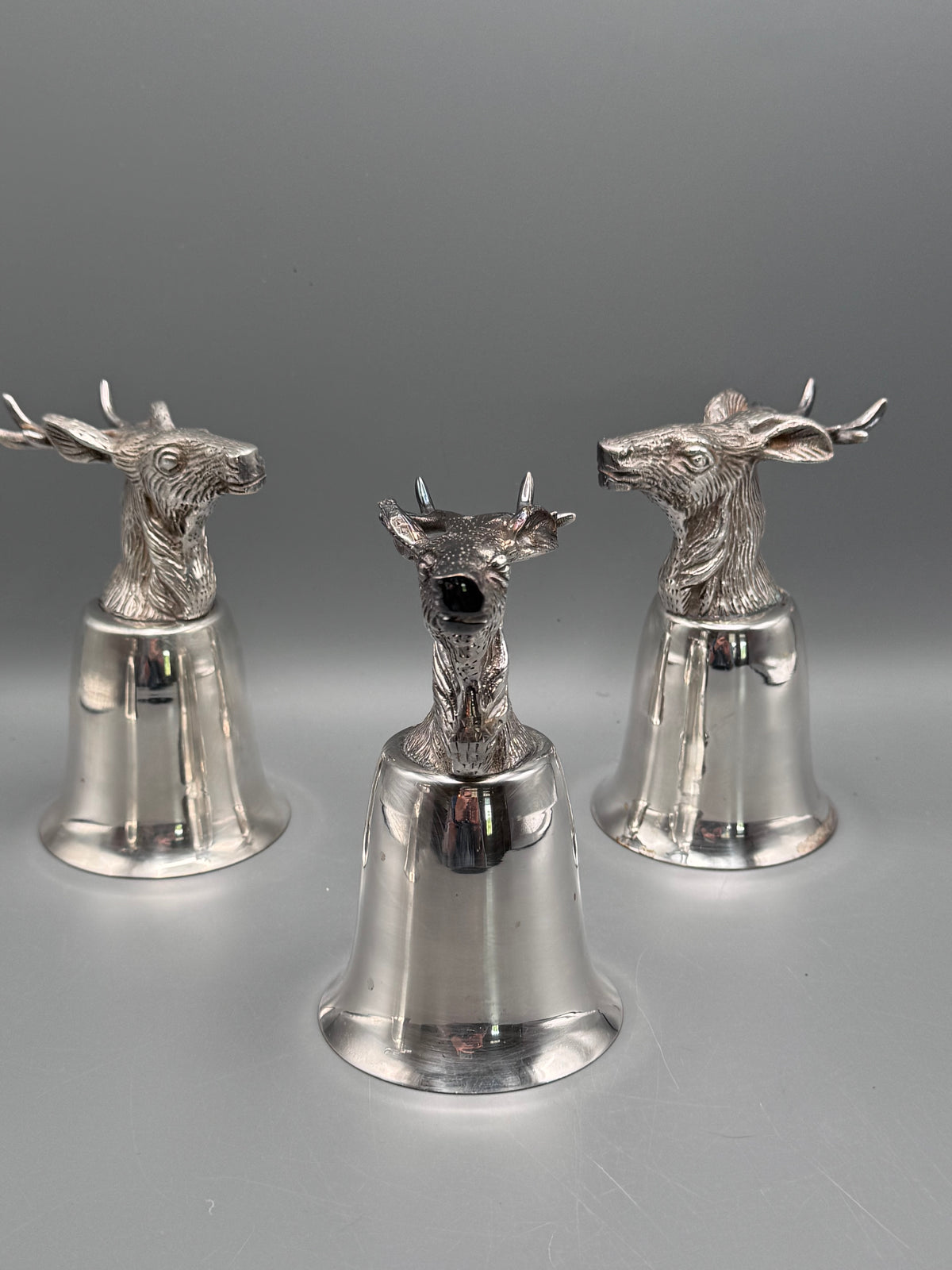 1 x Vintage Stag Head Stirrup Cup Goblet Silverplate Hunting Barware Shabby Old Money Style